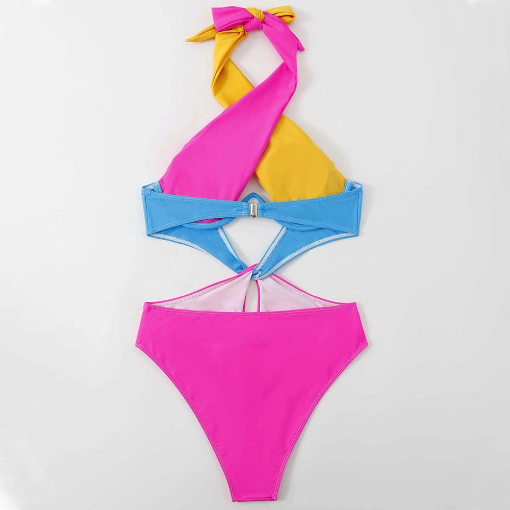 Premium Color Block Twist Monokini - Ultimate Summer Style