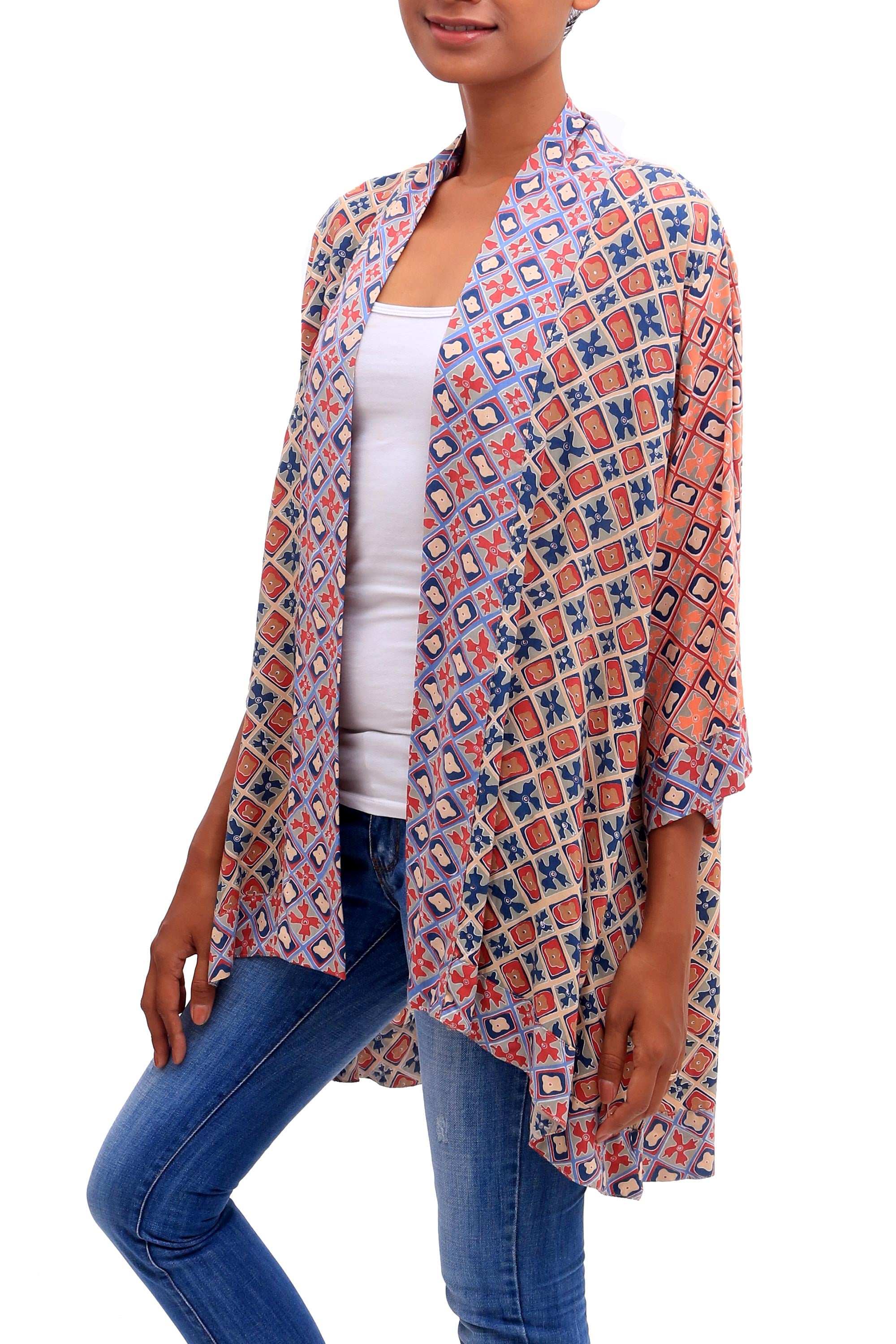 Premium Kelud Crisscross Rayon Kimono - Handcrafted in Bali