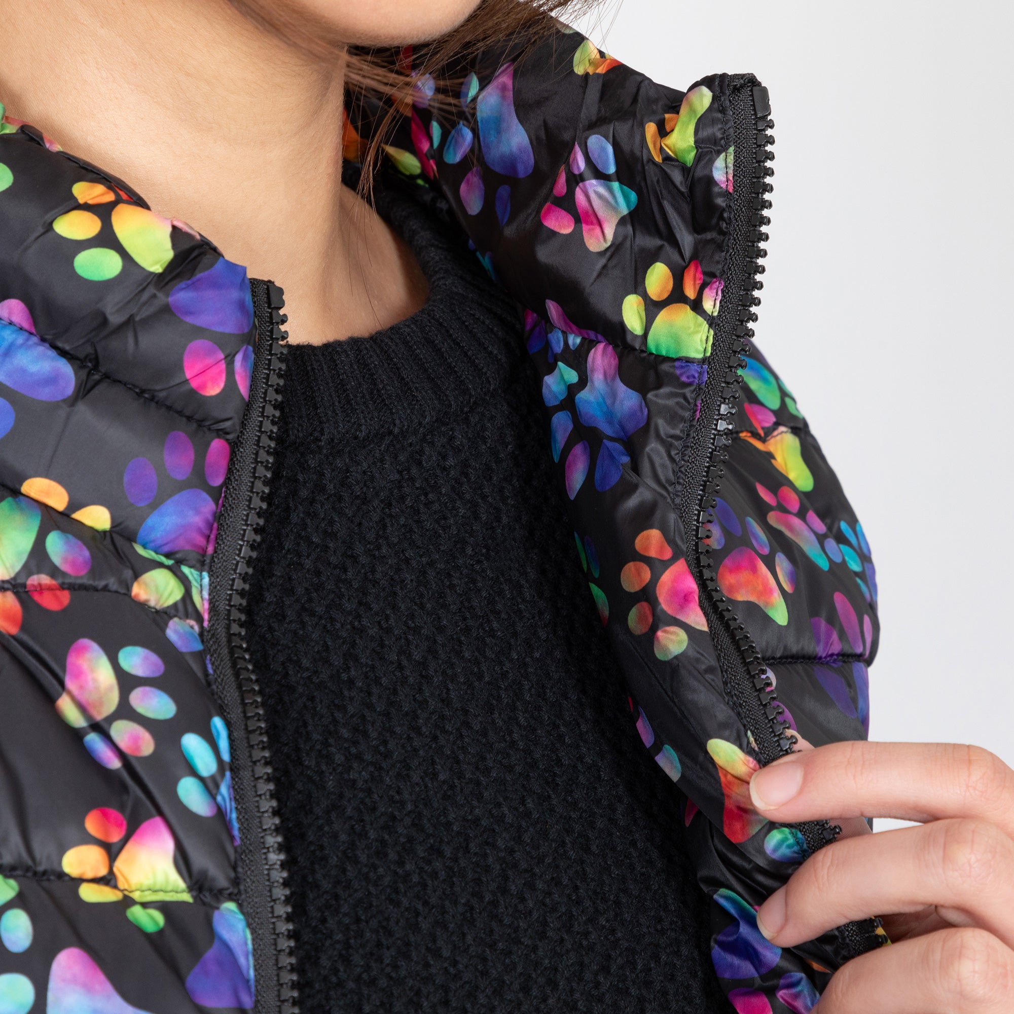 Ultimate Paw Print Quilted Nylon Vest - Bold & Bright