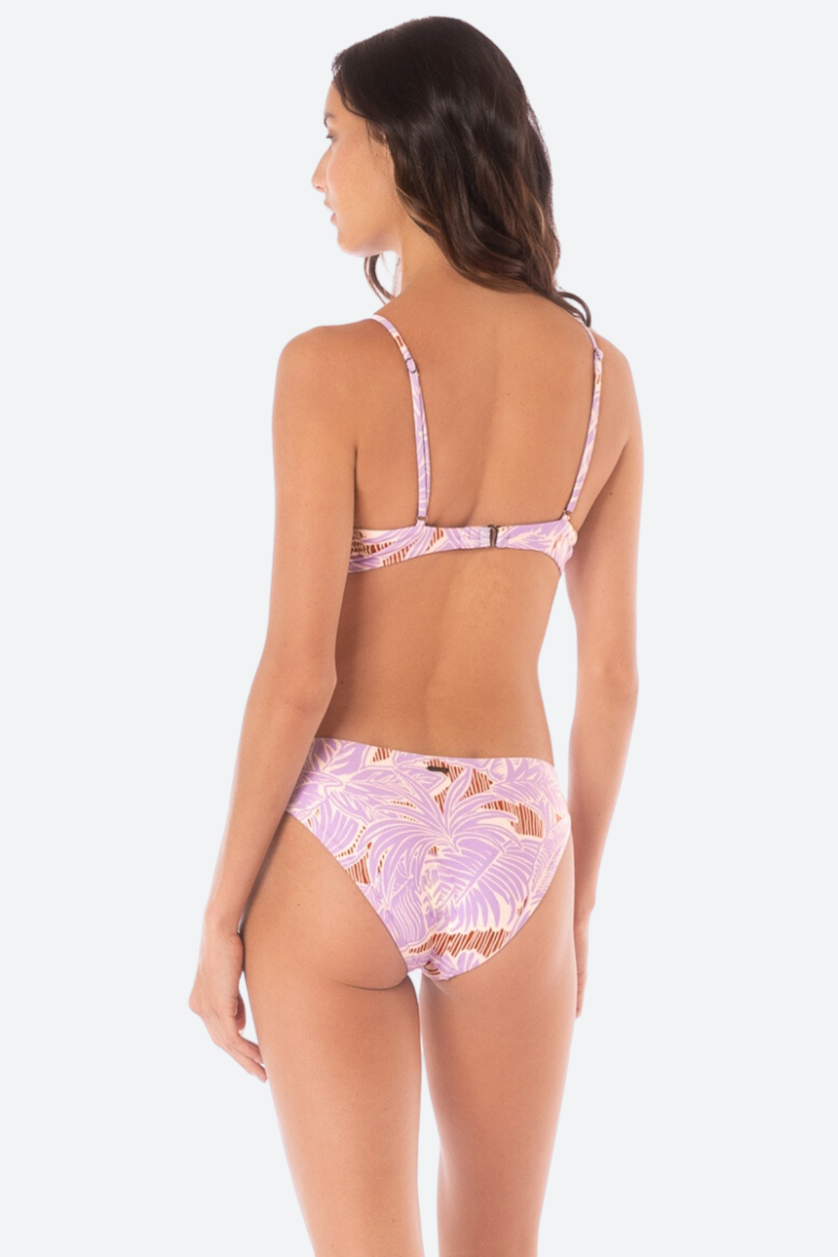 Premium Maaji Wisteria Bloom Sublimity High-Rise Bikini Bottom in Light/Pastel Purple