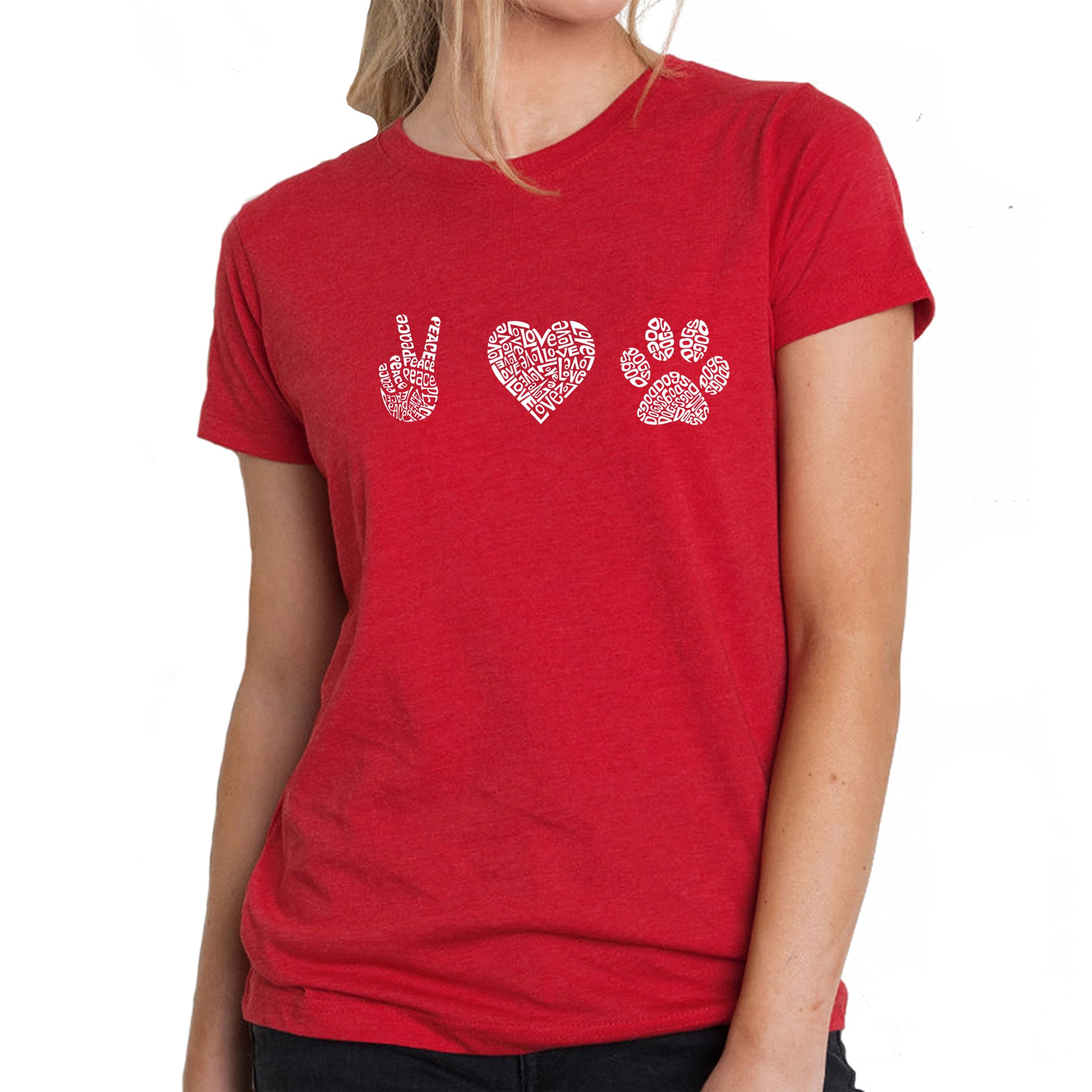 Ultimate Peace Love Dogs - Women's Premium Blend Word Art T-Shirt