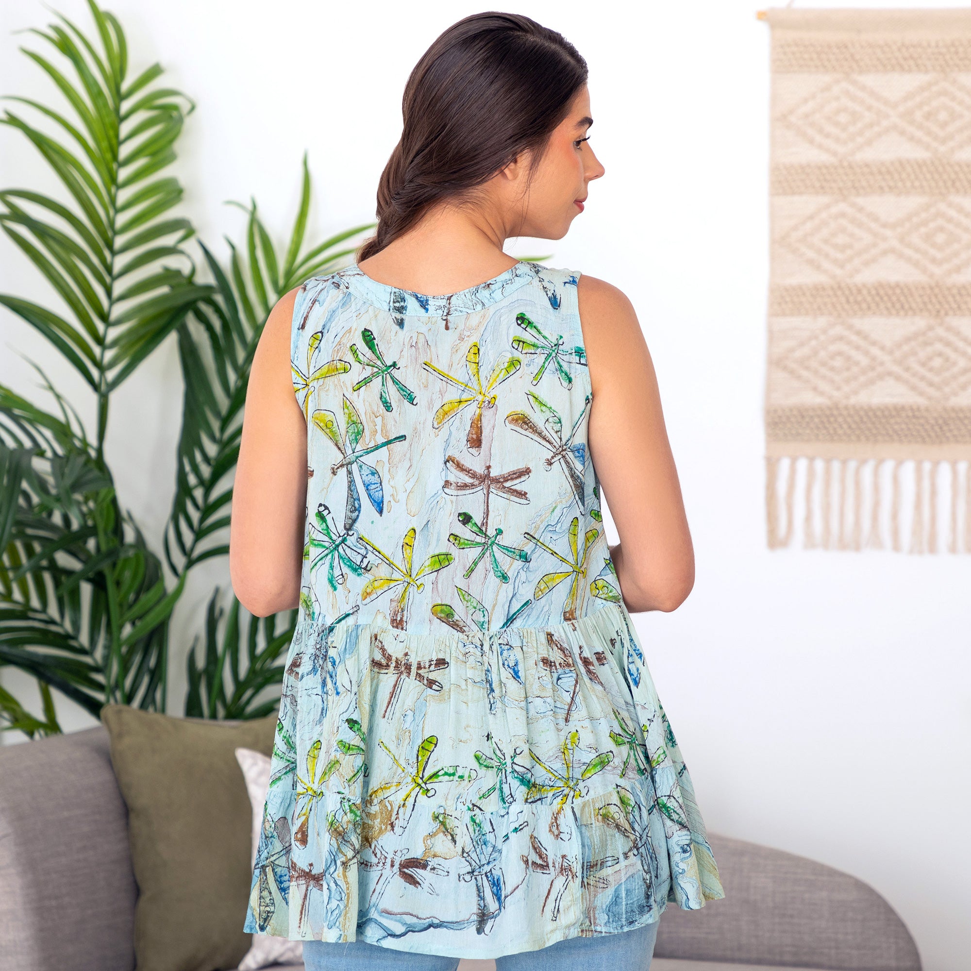 Premium Saltwater Swirl Sleeveless Tunic - Ultimate Summer Style