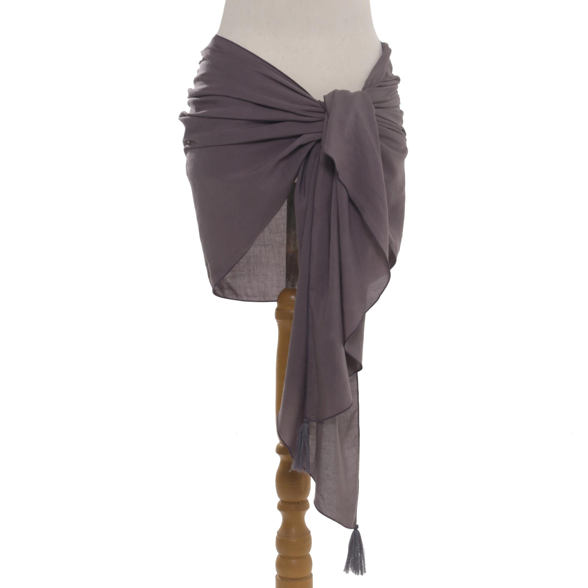 Premium Paradise Breeze Sarong - Handmade Grey Rayon Beach Wrap from Indonesia