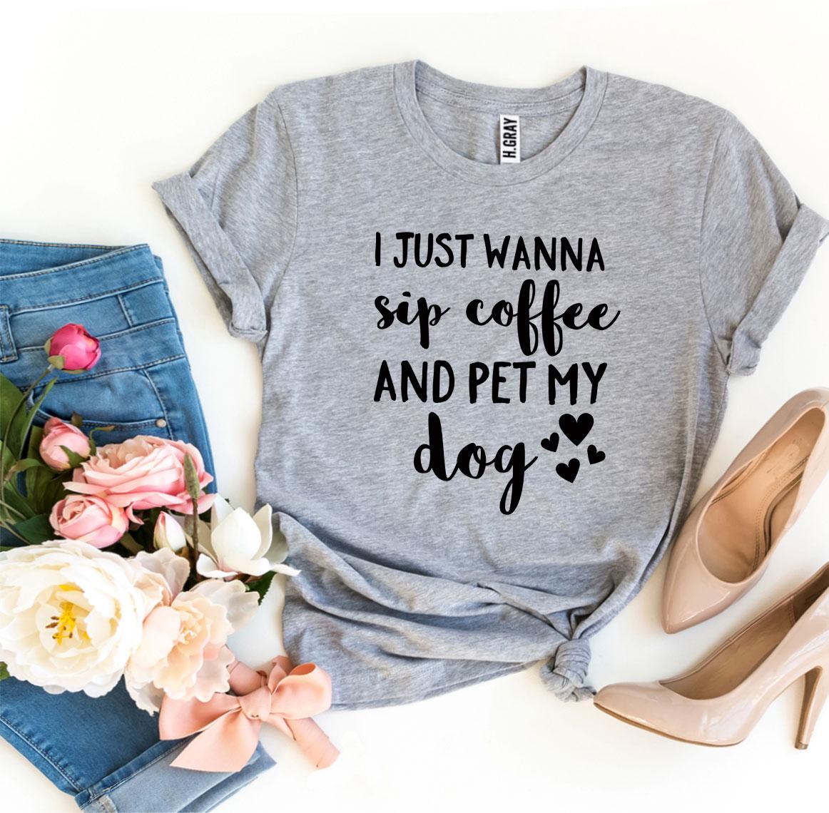 Ultimate Cozy 'Sip Coffee & Pet My Dog' Premium T-Shirt