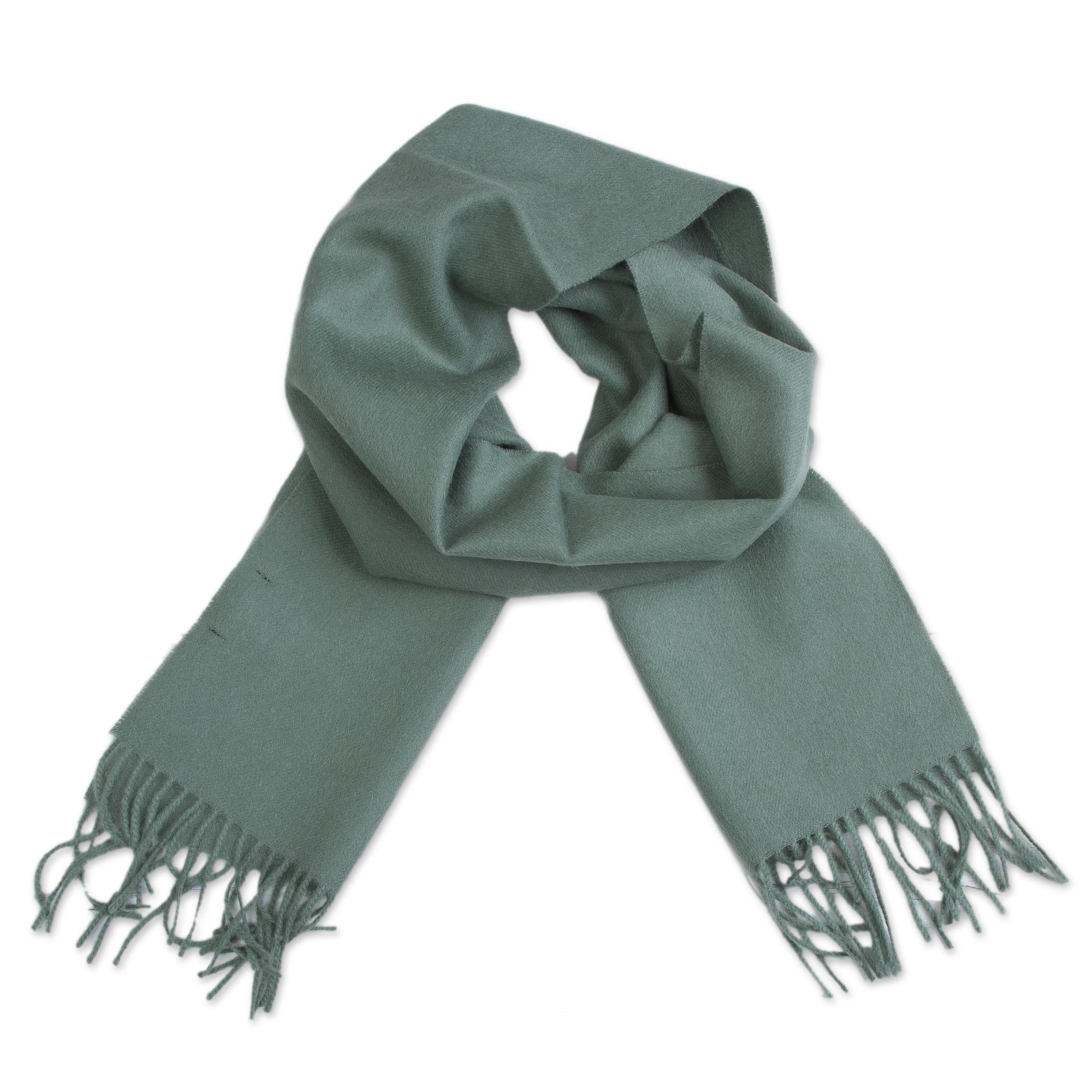 Premium Celadon Green Baby Alpaca Scarf - Ultimate Comfort