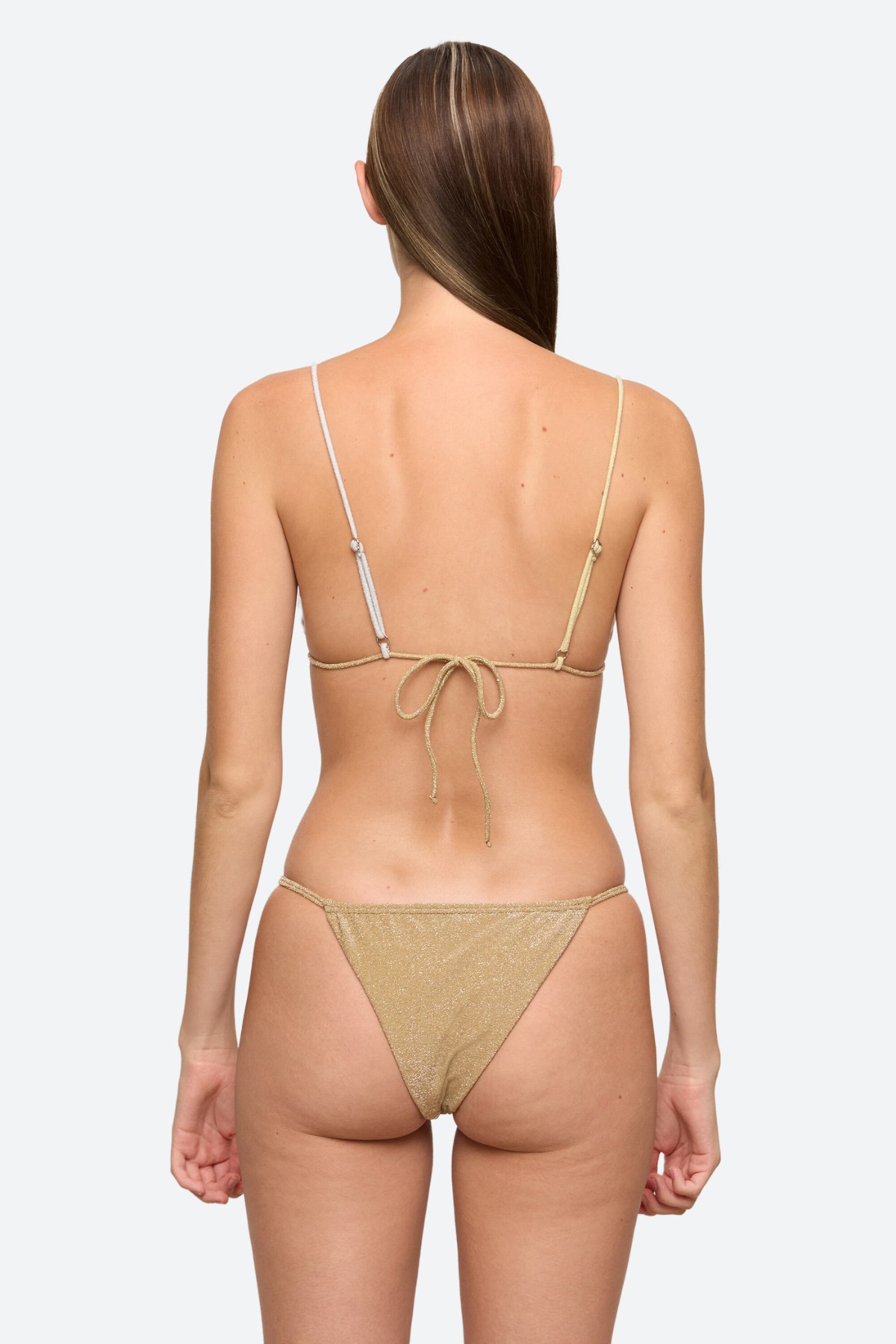 Mikoh Premium Lurex Oska Bikini Top - Luxe Honey Glow