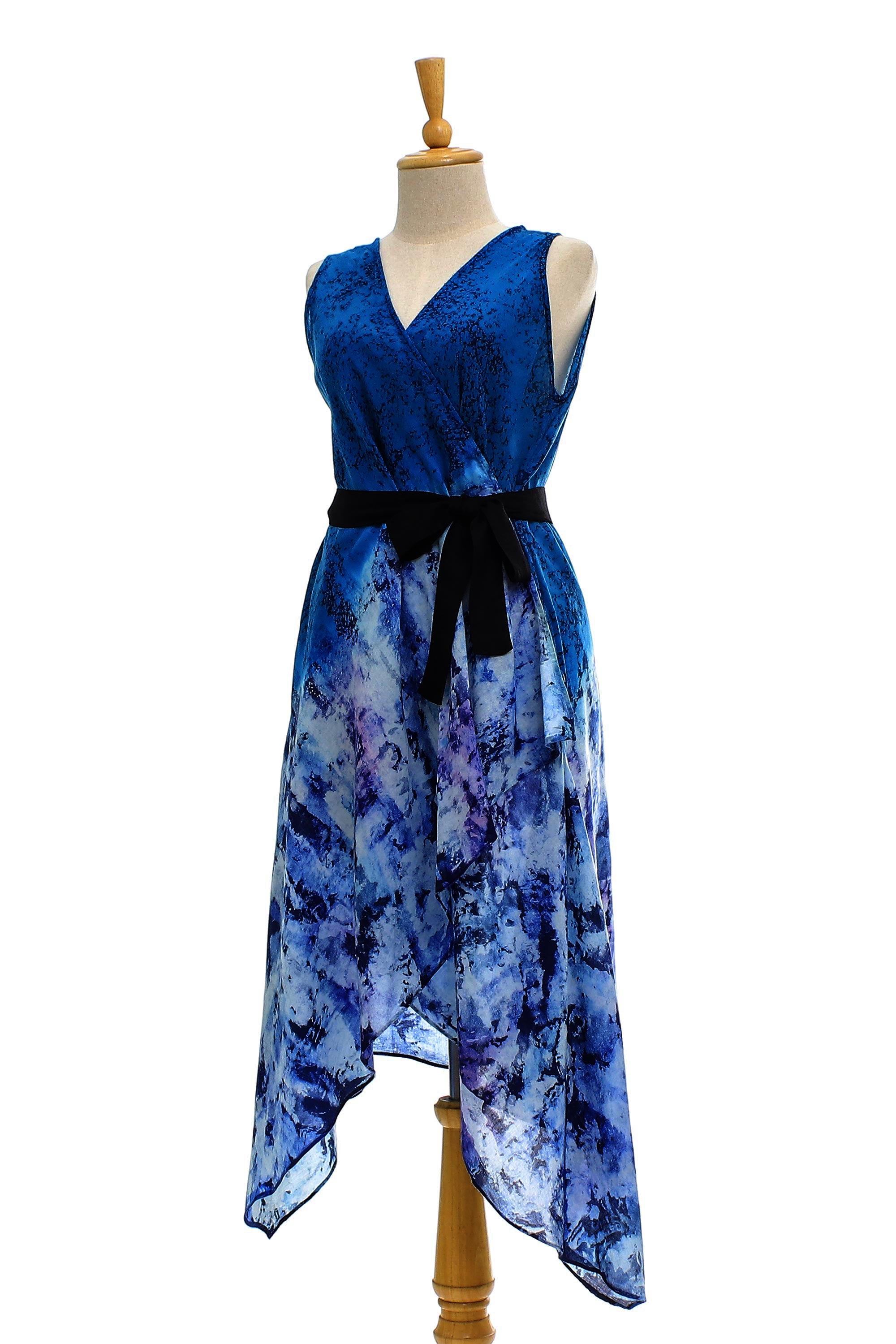 Ultimate Whirlwind Wrap Dress in Peacock Blue - Handkerchief Hem