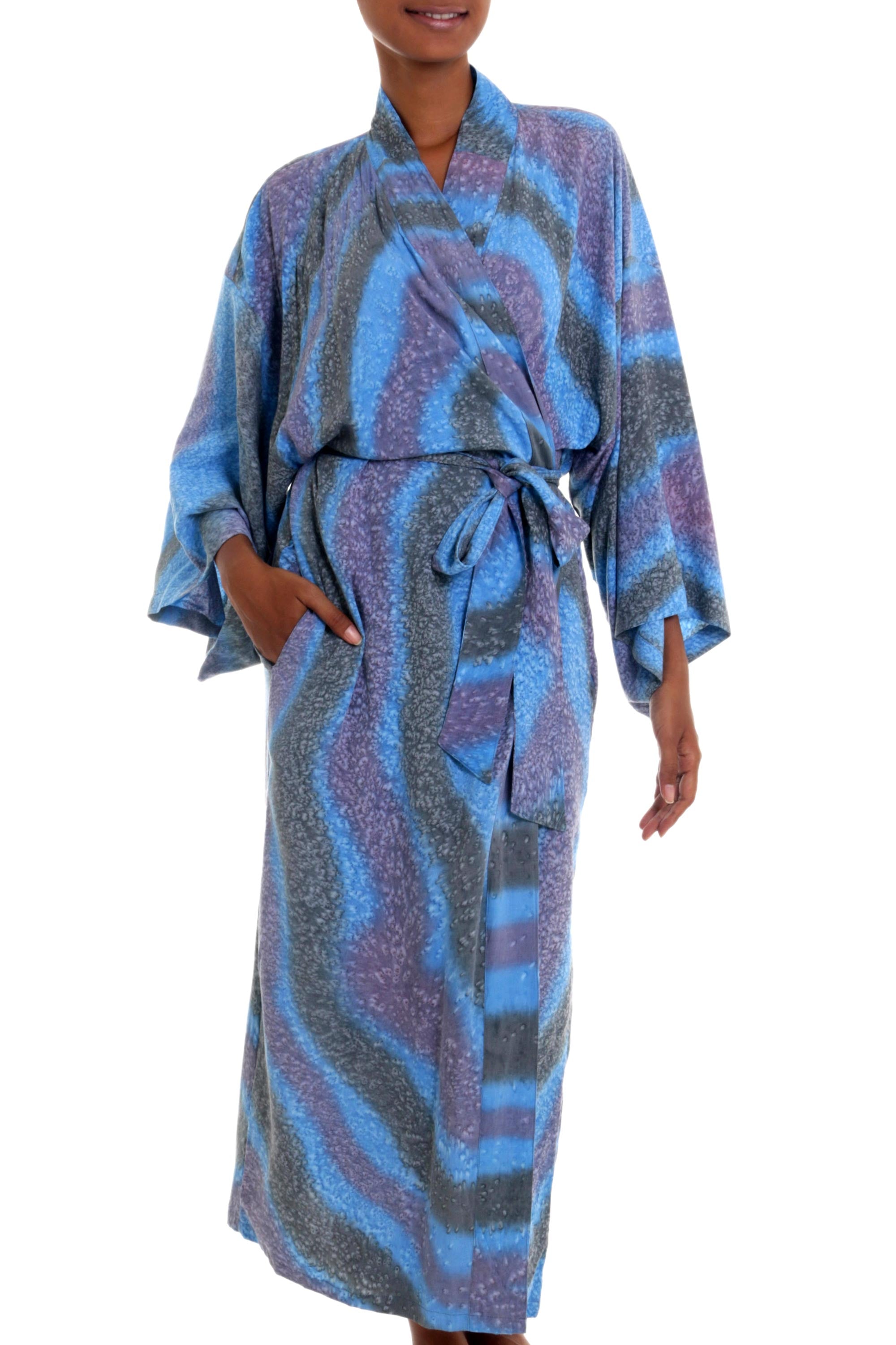 Premium Ocean Reef Women's Rayon Kimono Robe - Handcrafted in Indonesia