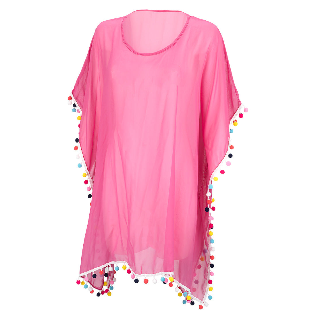 Premium Hot Pink Pom-Tastic Beach Coverup