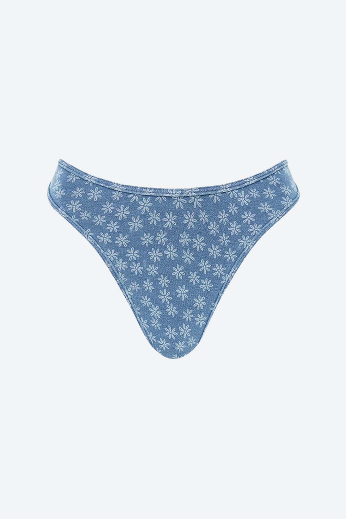 Premium Kulani Kinis Modest Bind Full Coverage Bikini Bottom - Daisy Denim