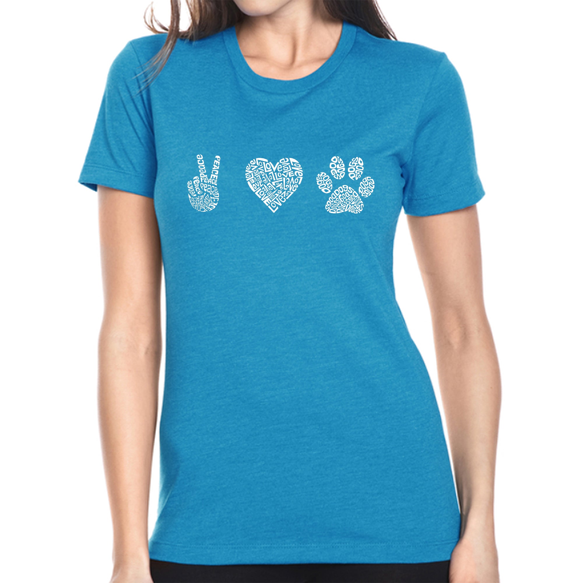 Ultimate Peace Love Dogs - Women's Premium Blend Word Art T-Shirt