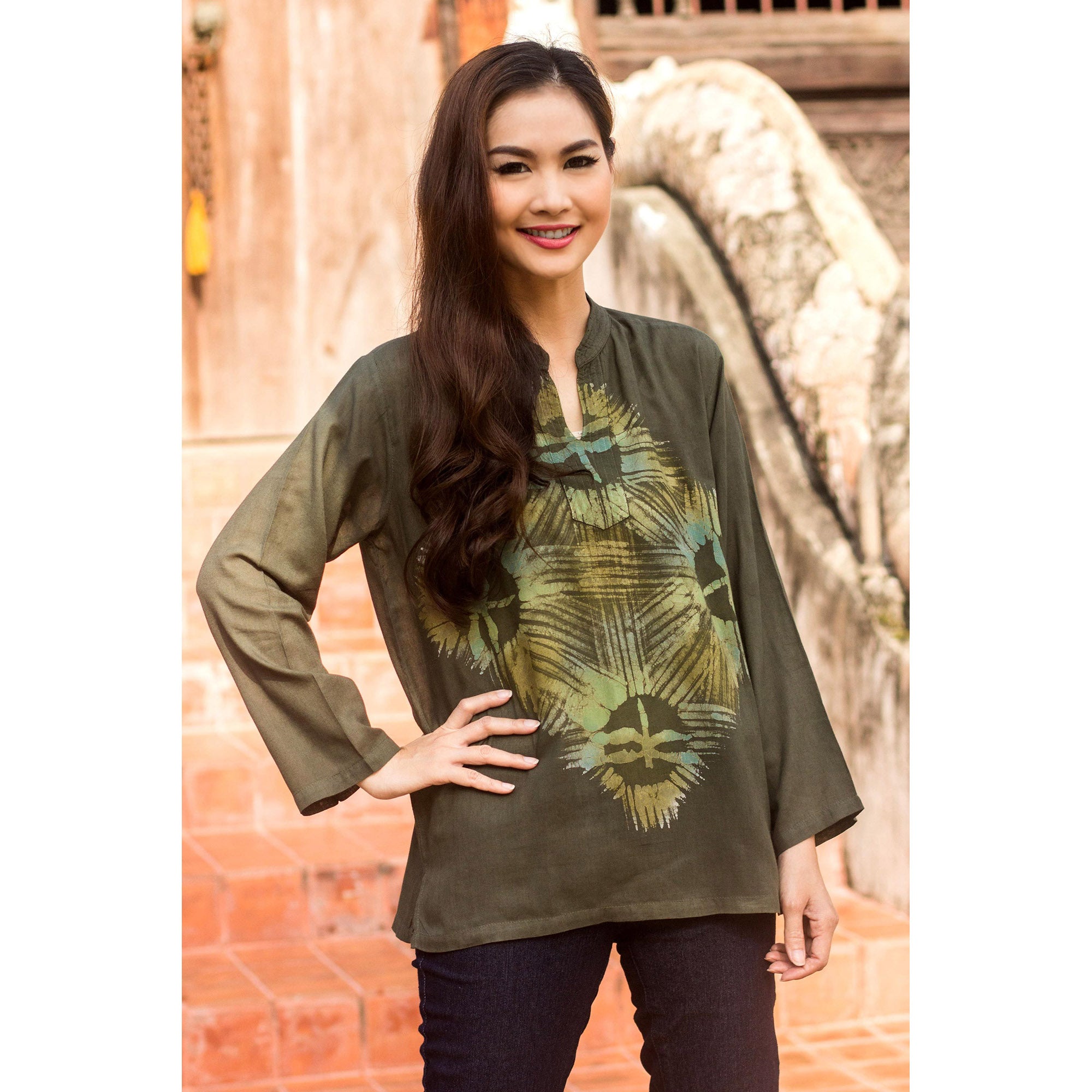 Premium Thai Forest Wind Batik Tunic - Ultimate Comfort & Style