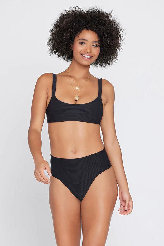 L*Space Premium Desi High-Waist Bikini Bottom - Eco Chic Black