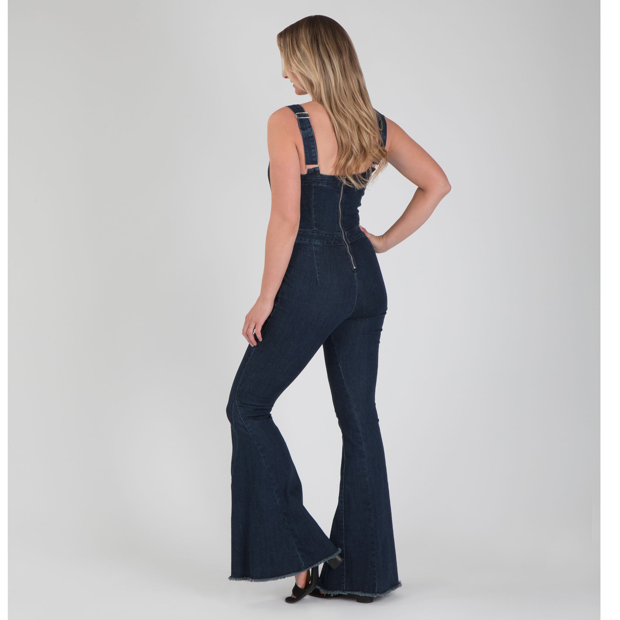 Premium Retro Denim Flare Jumpsuit - Ultimate Comfort & Style