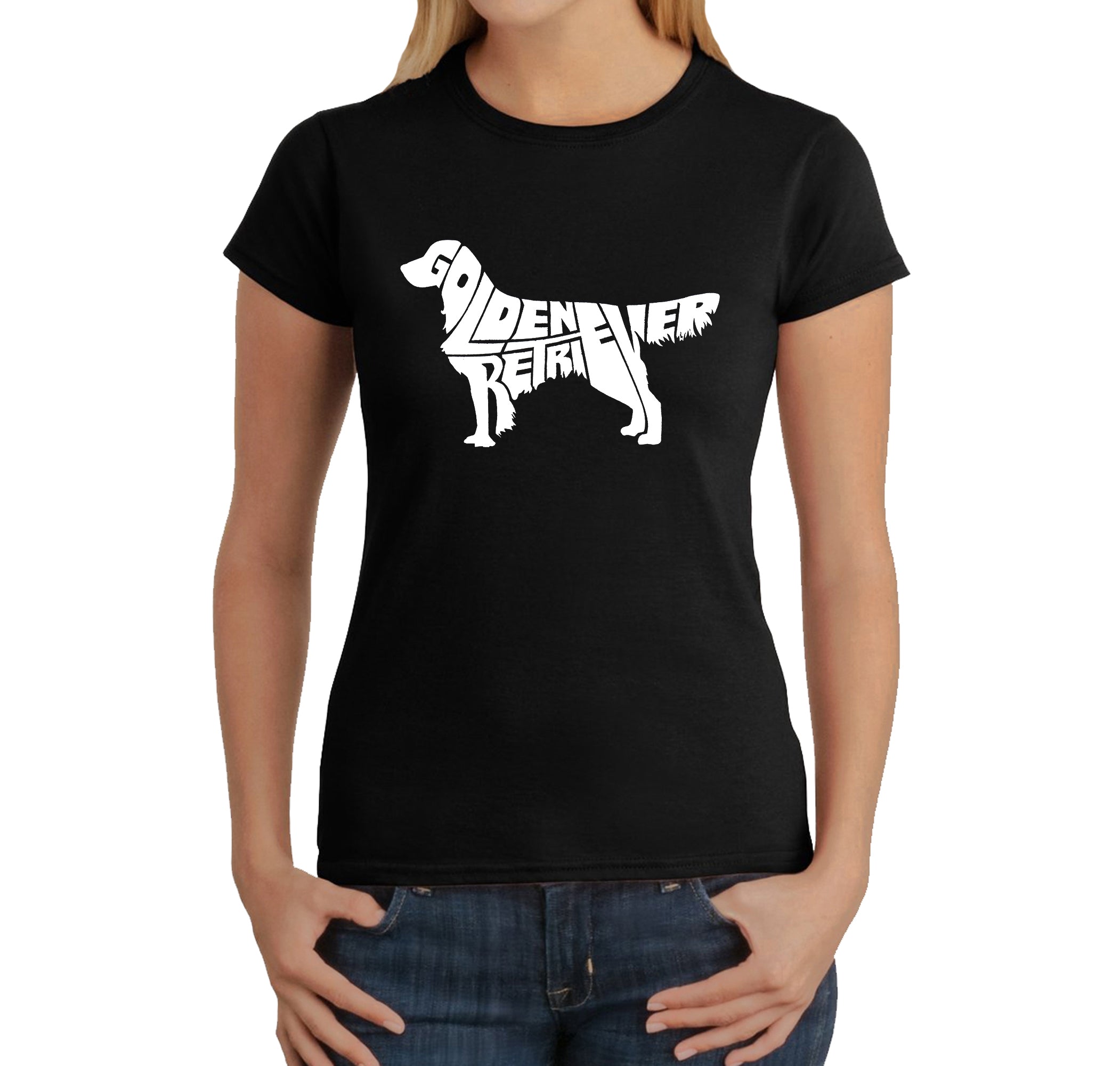 Premium Golden Retriever Word Art T-Shirt for Women - Ultimate Dog Lover's Tee