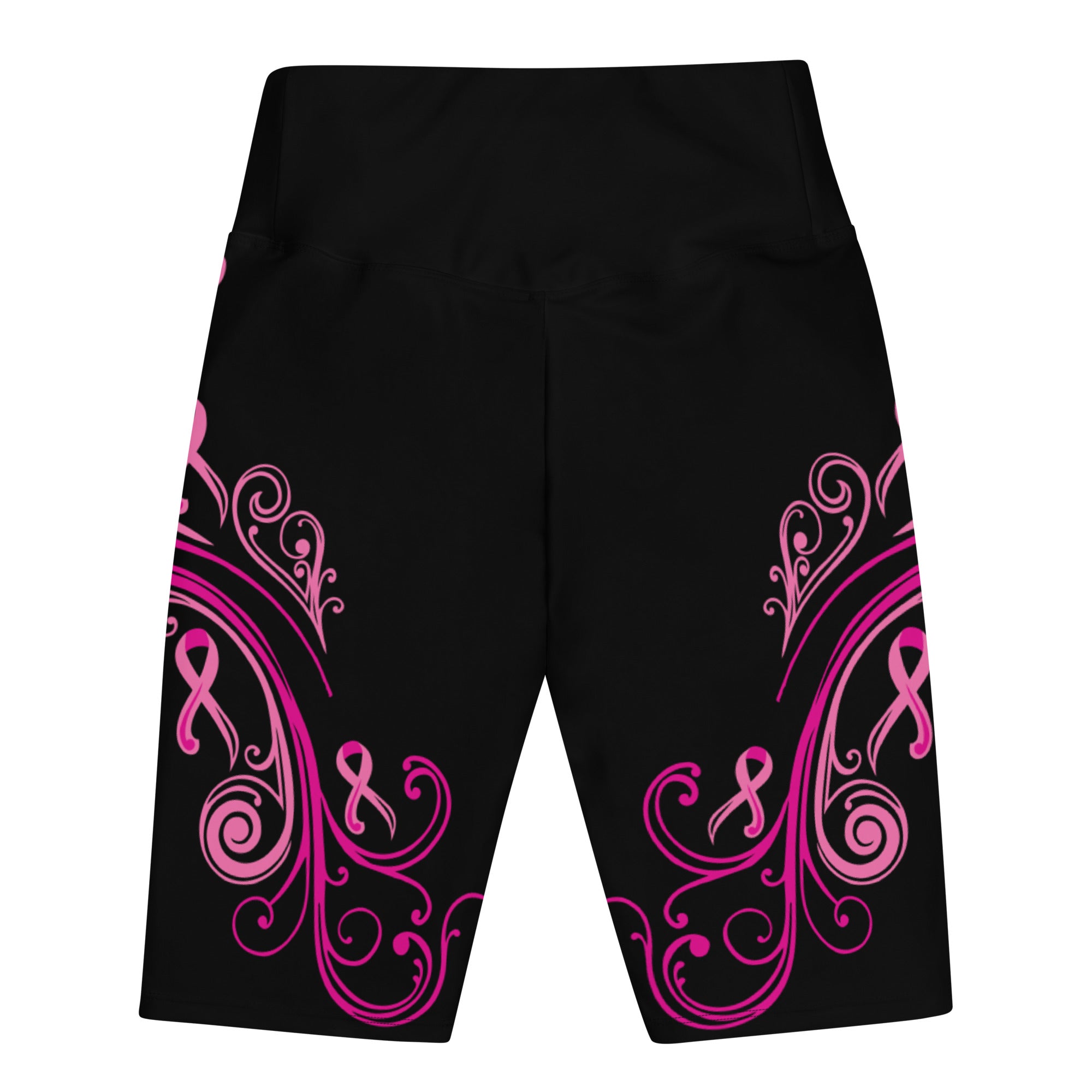 Premium Pink Ribbon Swirl Biker Shorts - Ultimate Comfort & Style