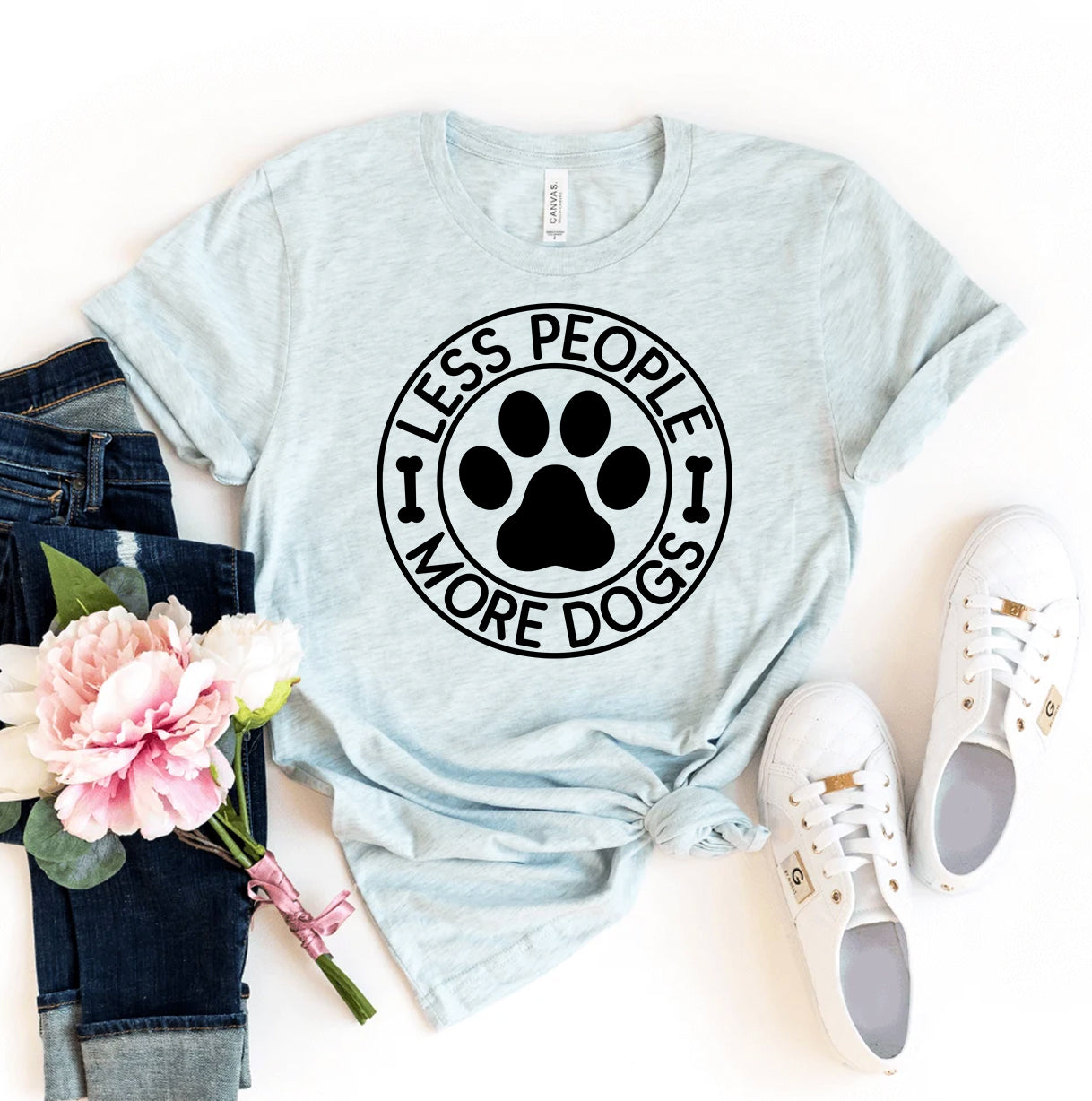 Premium 'Less People More Dogs' Casual Tee