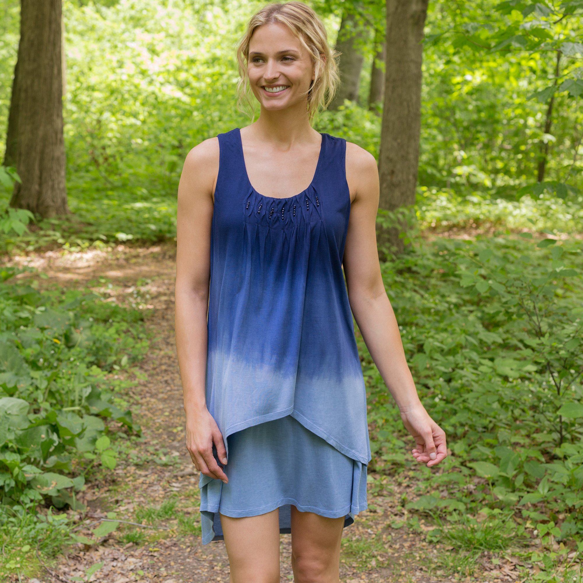 Premium Stella Blue Ombre Sleeveless Tunic - Ultimate Summer Style