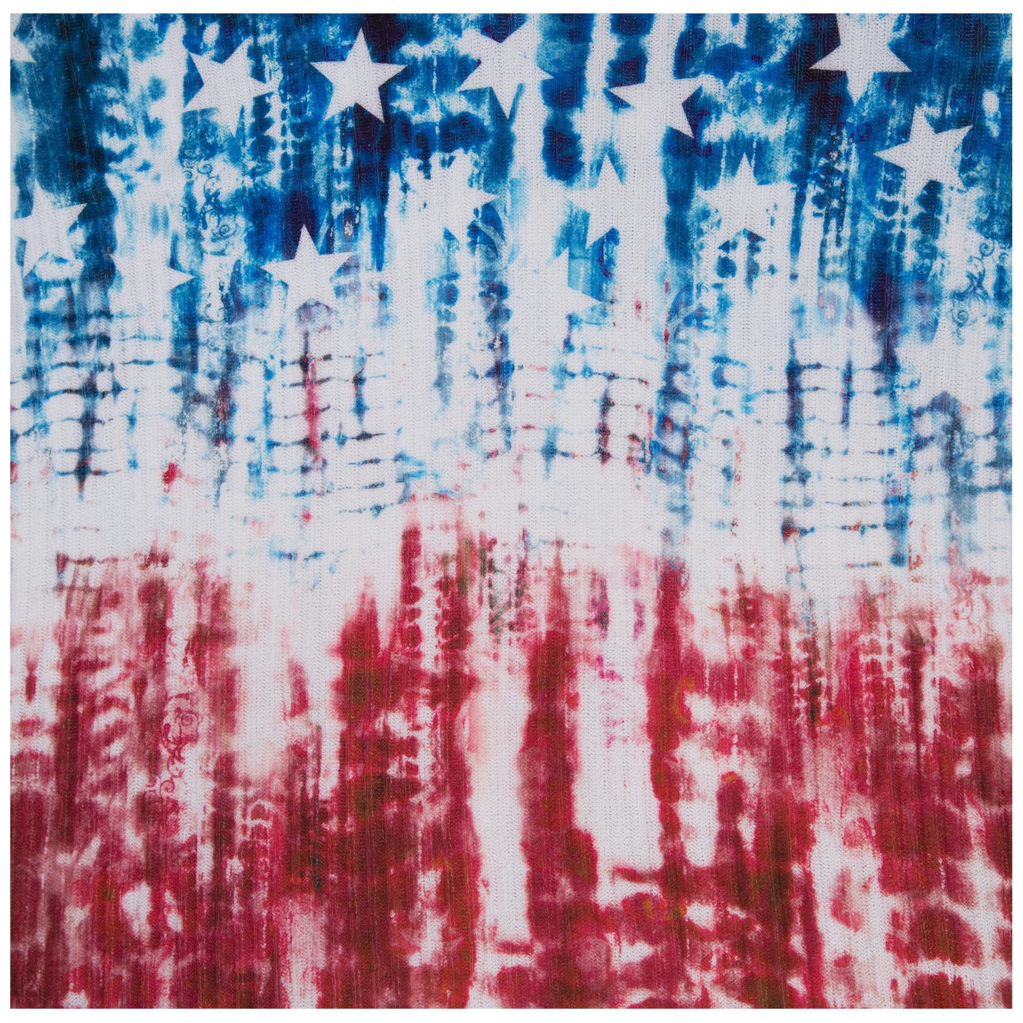 Premium Tie-Dye Americana Cold Shoulder Top - Ultimate Patriotic Style