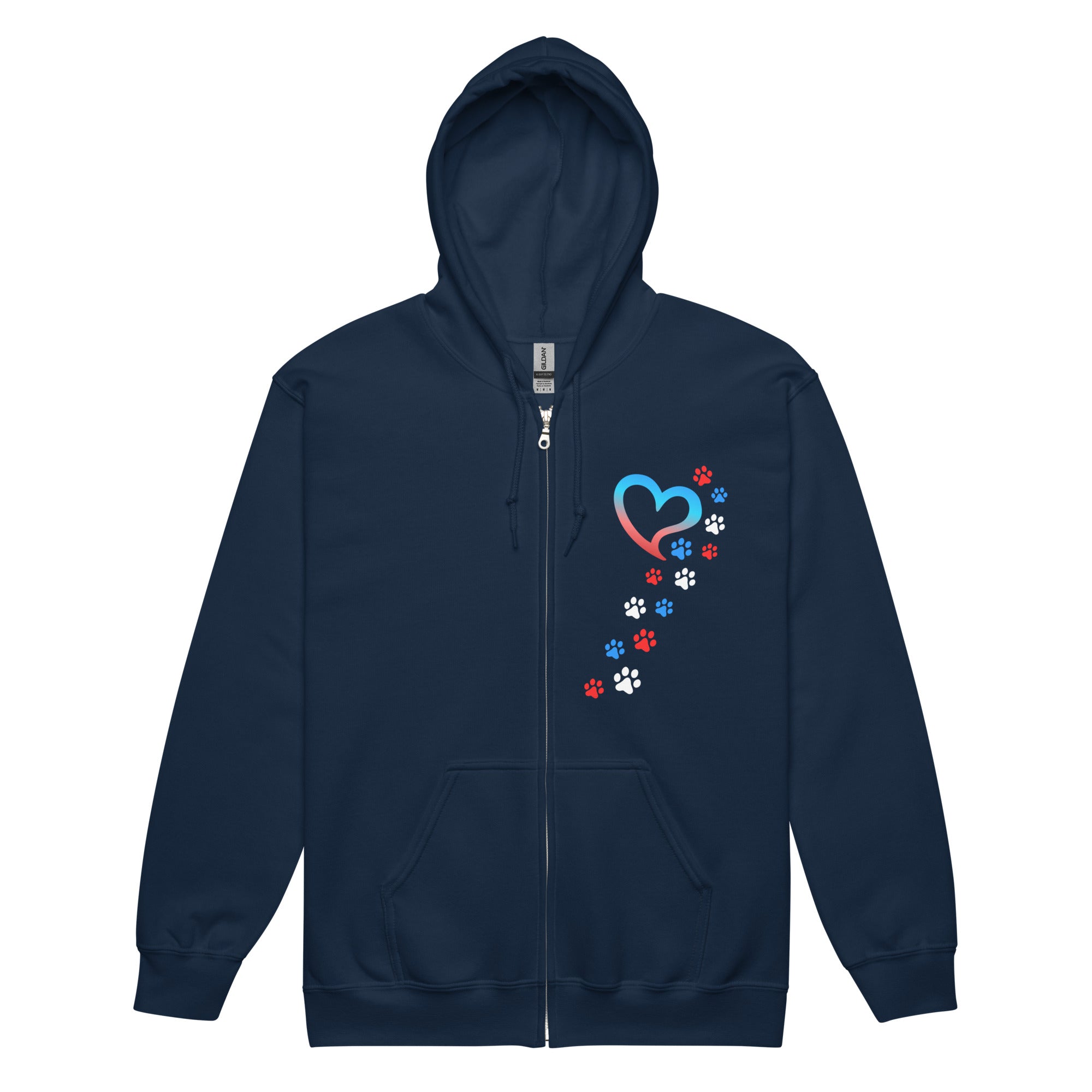 Premium Americana Paws To My Heart Zip Hoodie - Ultimate Comfort & Style