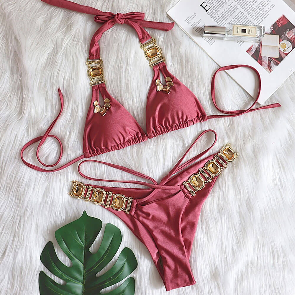 Premium Sparkle Crystal Bikini Set - Ultimate Beach Glamour