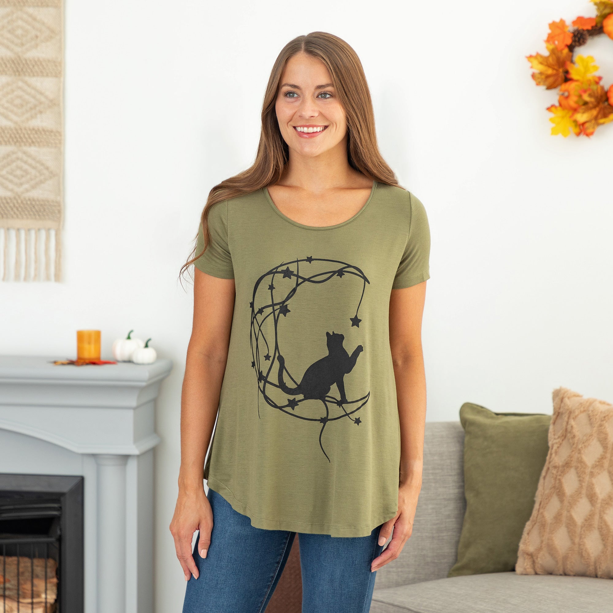 Premium Moon Star Cat Tee - Ultimate Comfort for Cat Lovers