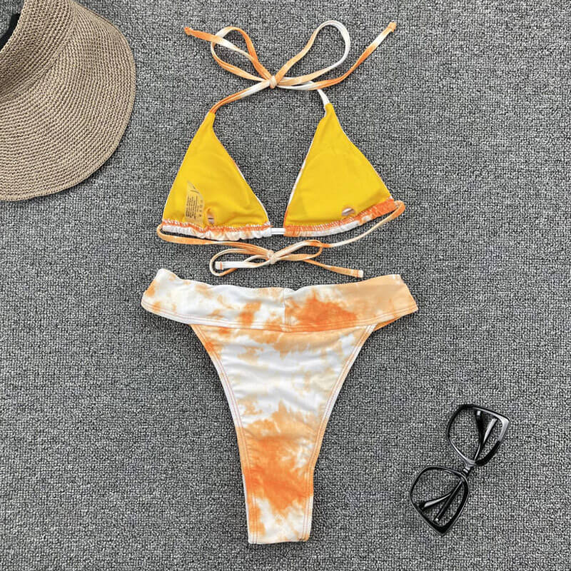 Ultimate Bicolor Tie Dye Brazilian Bikini Set - High Cut & Adjustable