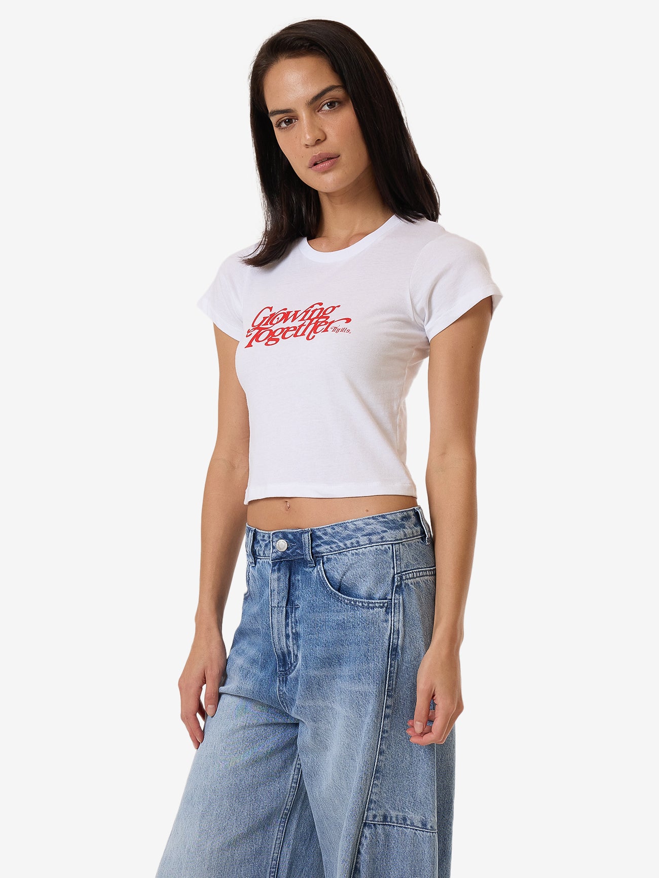 Premium Thrills White Cropped Tee – Ultimate Summer Essential