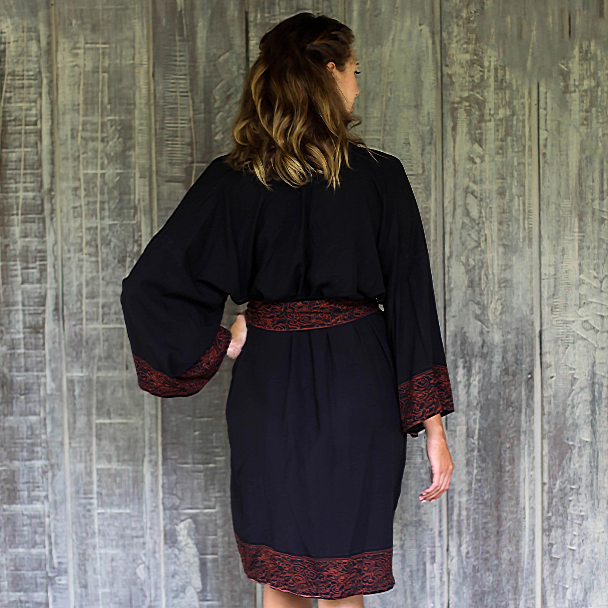 Premium Bewitching Blossom Rayon Kimono Robe