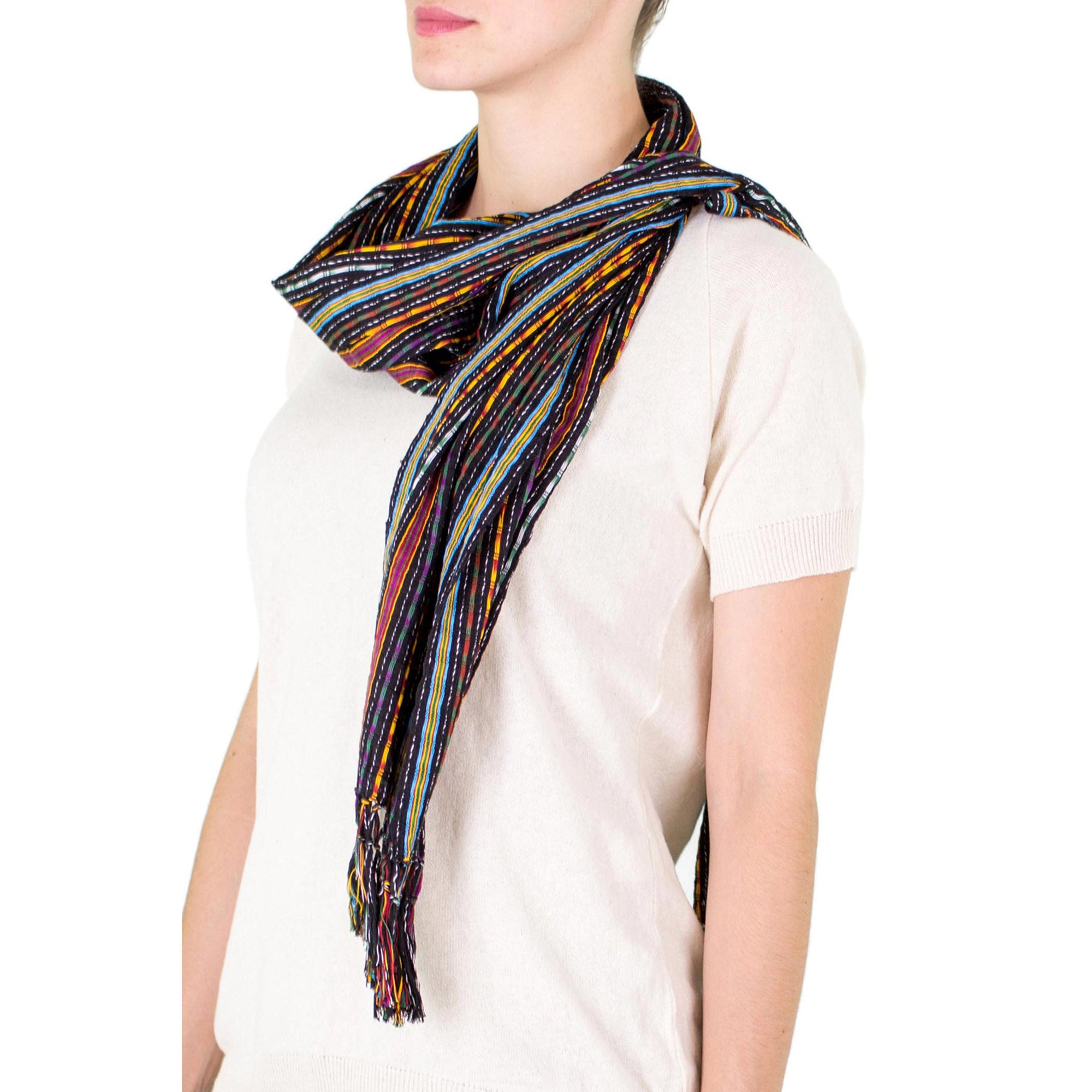 Premium Valley at Night Handwoven Cotton Scarf