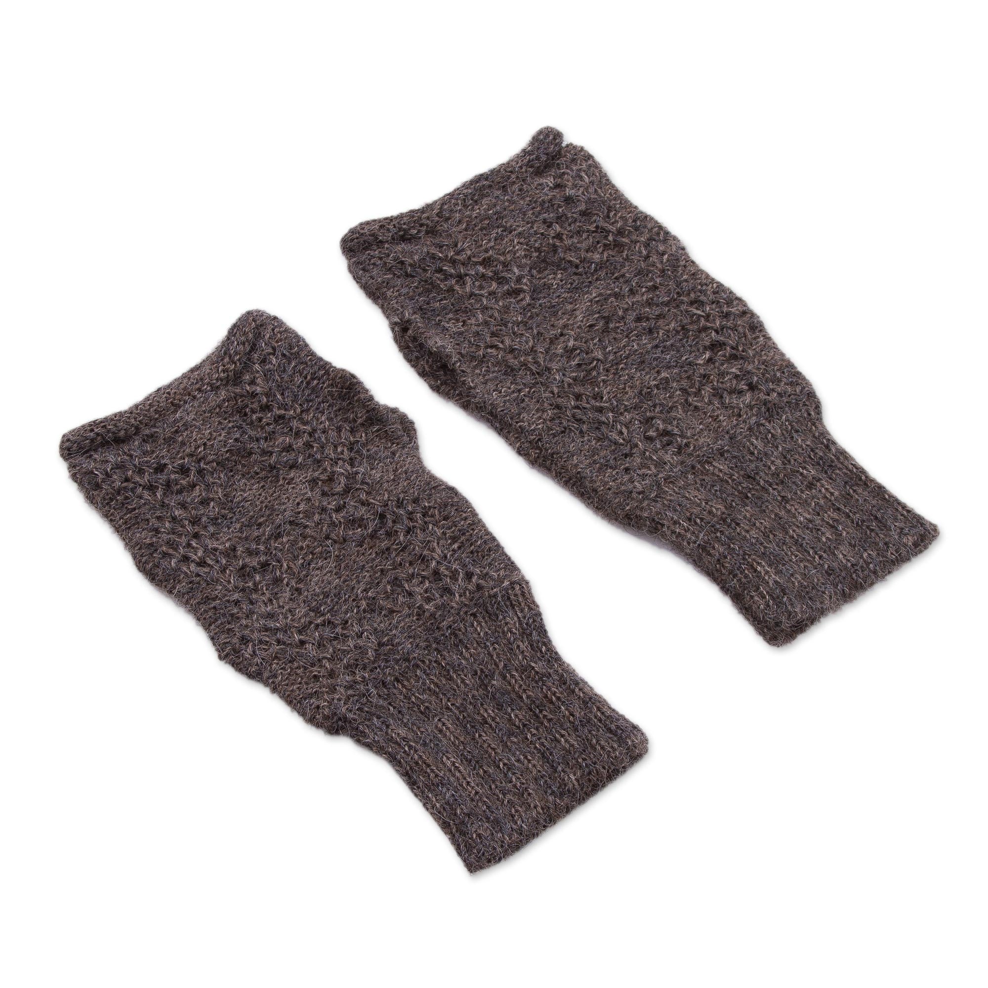 Premium Alpaca Fingerless Gloves - Urubamba Graphite Collection