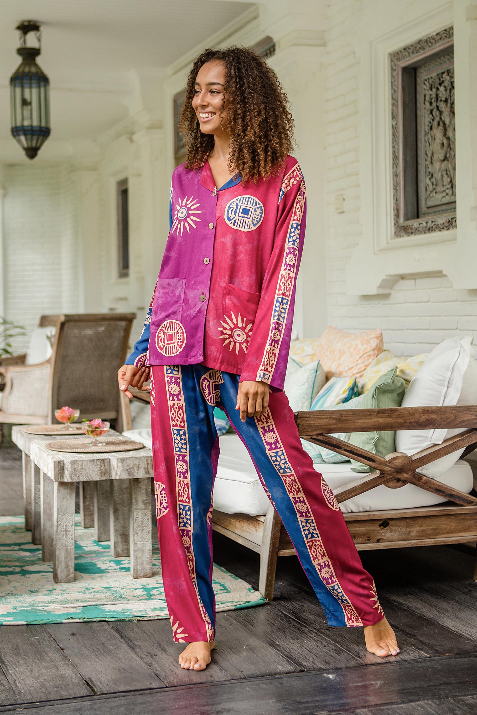 Premium Mandala Dreams Pajama Set - Handcrafted Batik Art