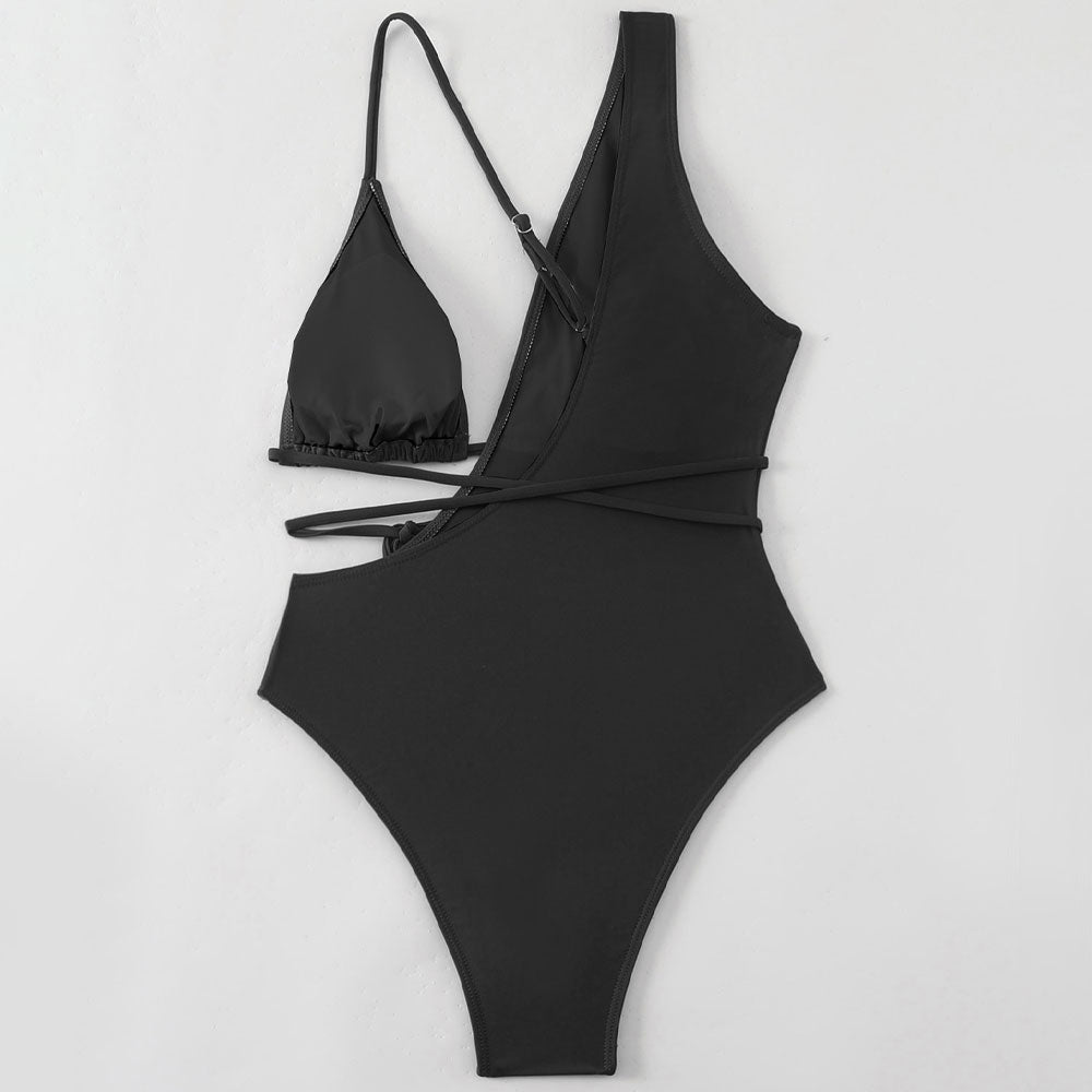 Premium Asymmetric High-Leg Brazilian One-Piece Swimsuit