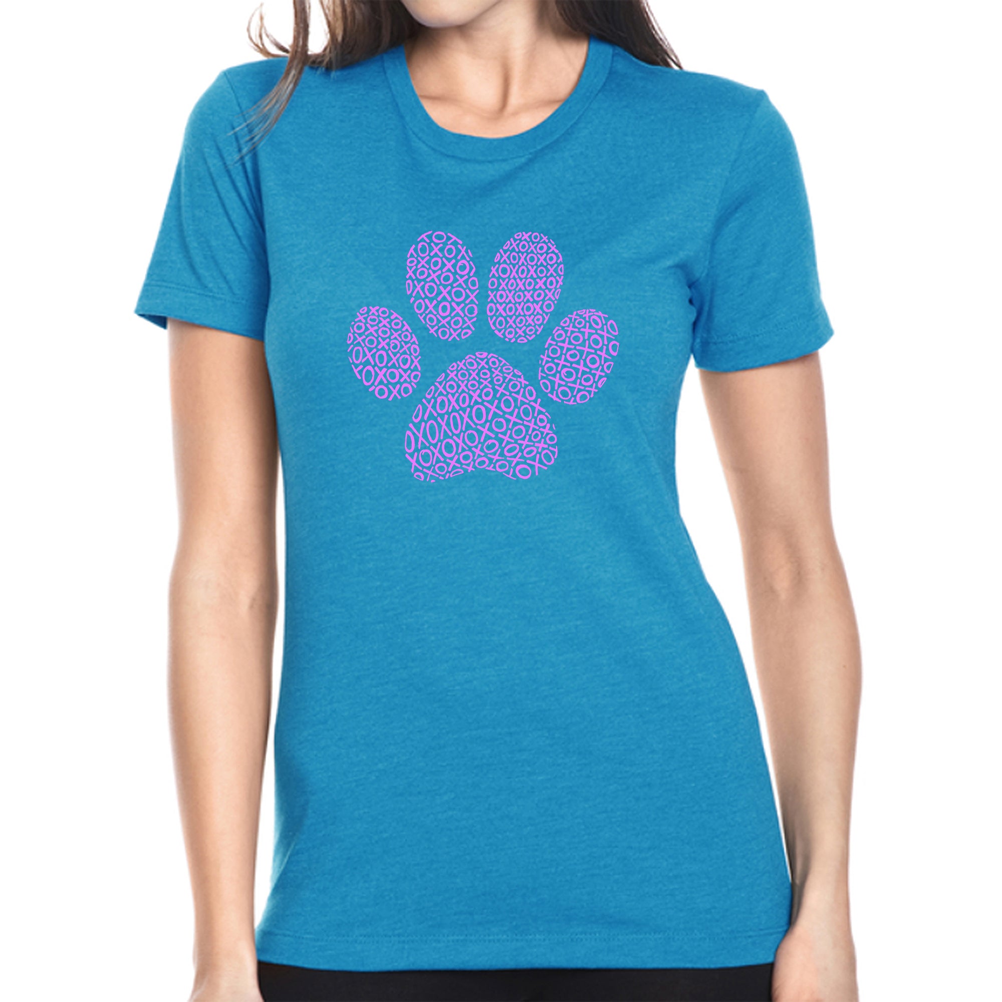 Premium XOXO Dog Paw Word Art T-Shirt for Women - Stylish & Comfortable