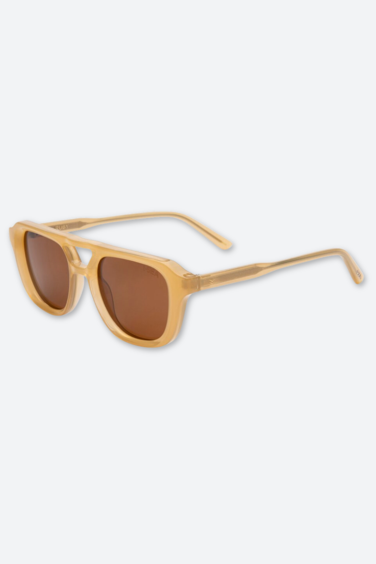 I-SEA Ruby Polarized Aviators - Lemon & Brown Retro Style