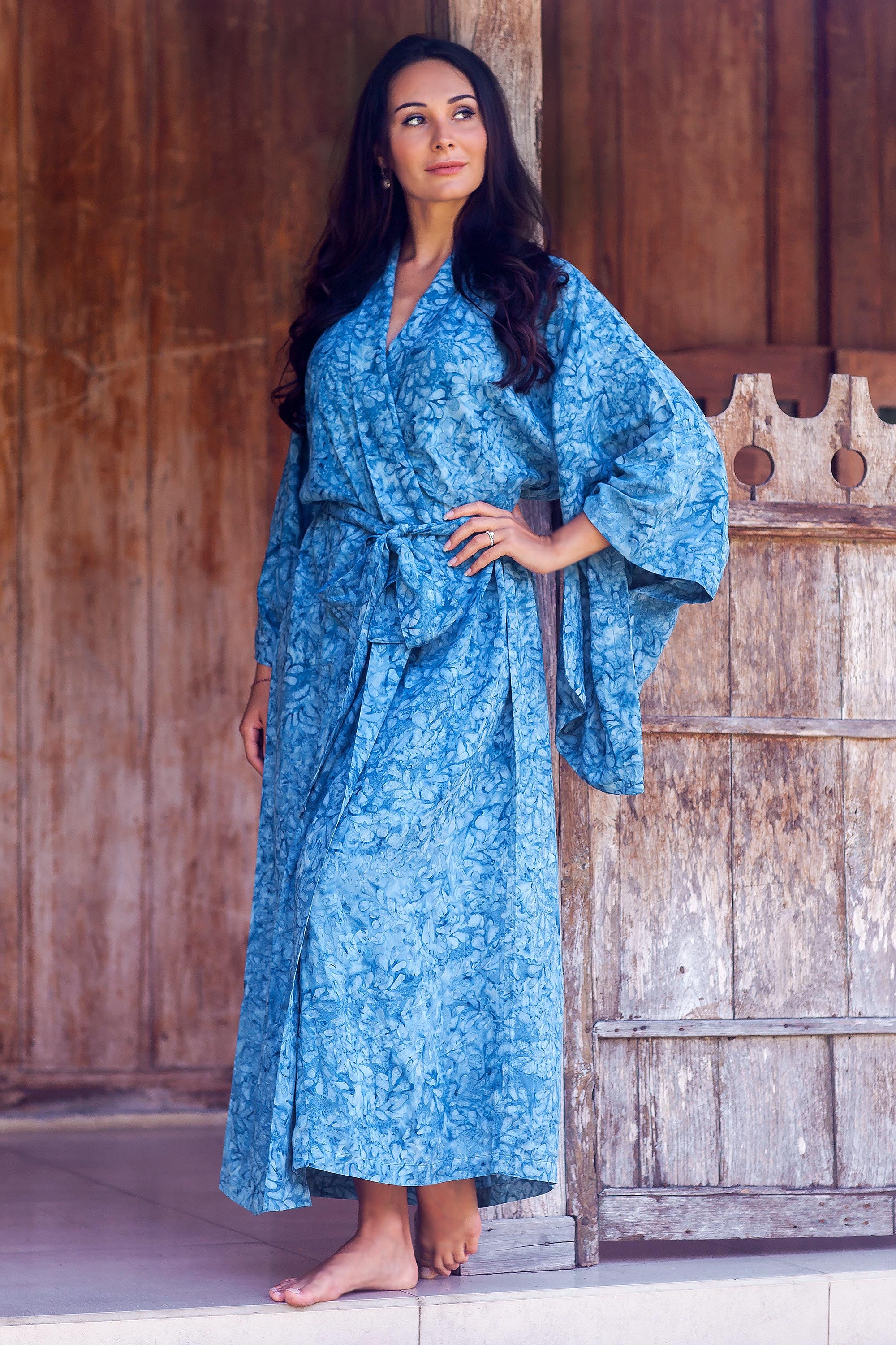 Premium Women's Batik Kimono Robe - Handcrafted Elegance