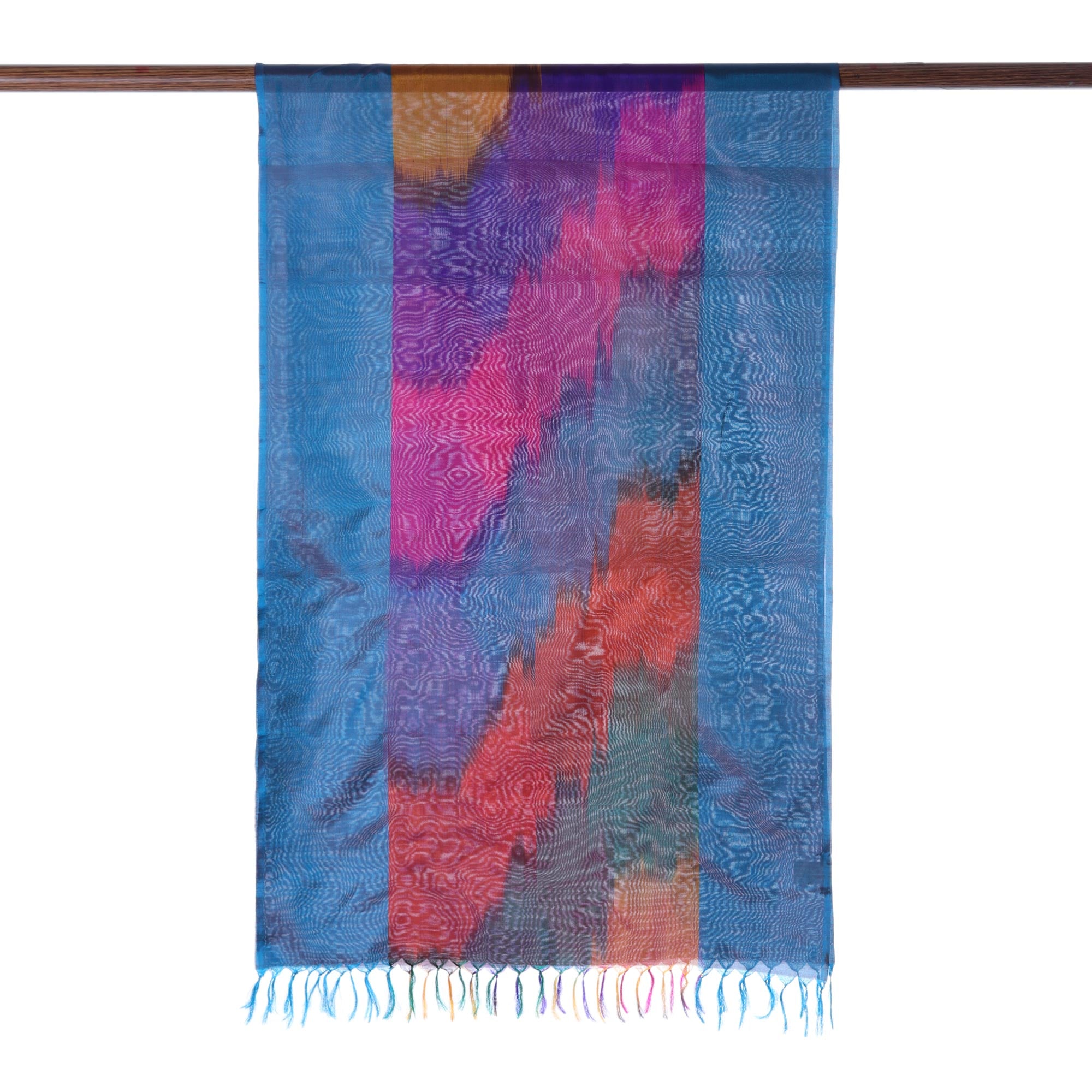 Premium Ikat Handwoven Silk Scarf – Ultimate Luxury from India