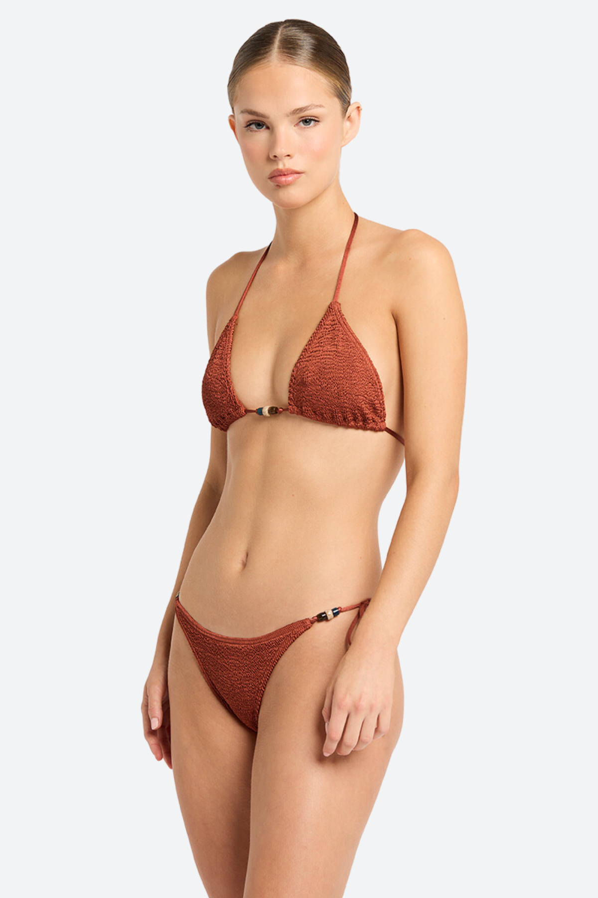 Premium Bond-Eye Beaded Tie Side Vista Brief in Bronze Shimmer – Ultimate Comfort & Style