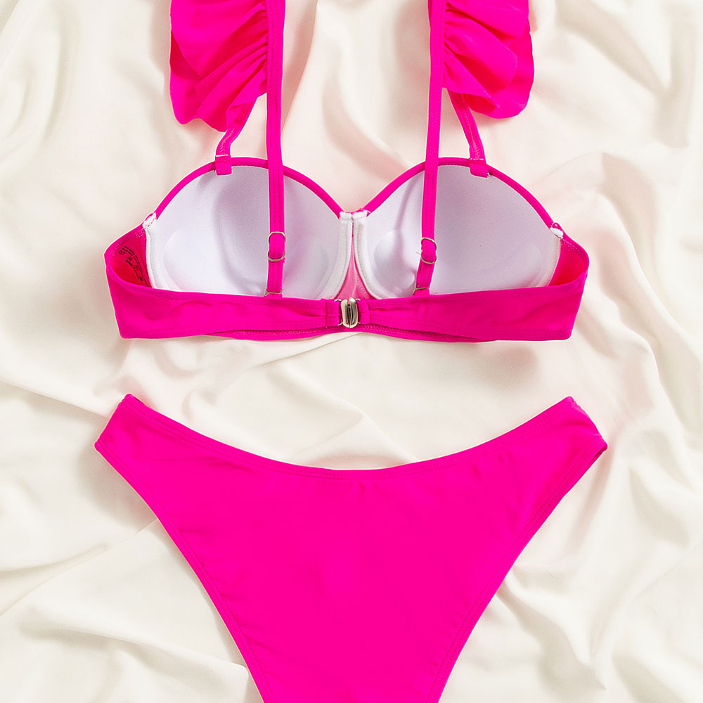 Ultimate Cute High-Cut Ruffle Brazilian Bikini Set