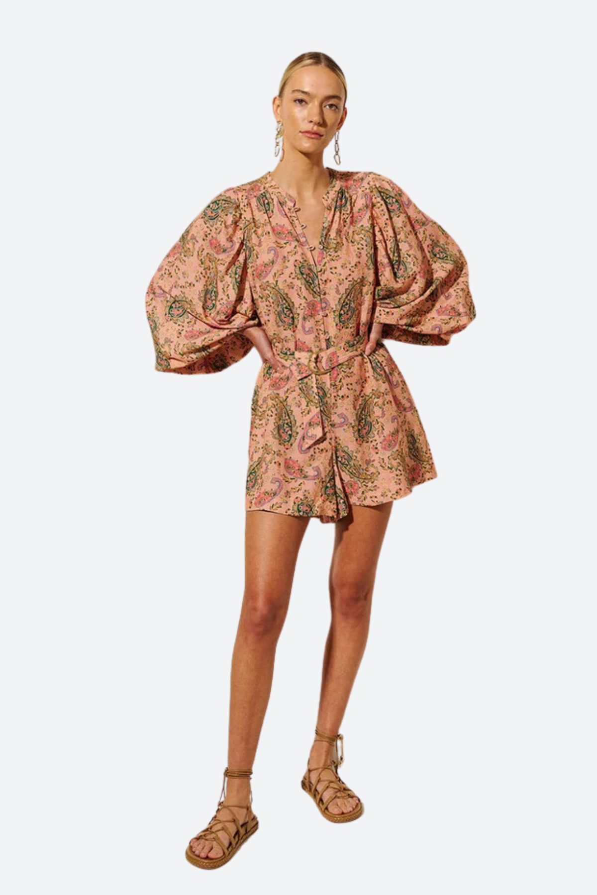 Premium Kivari Isha Playsuit in Pink Paisley - Ultimate Summer Style