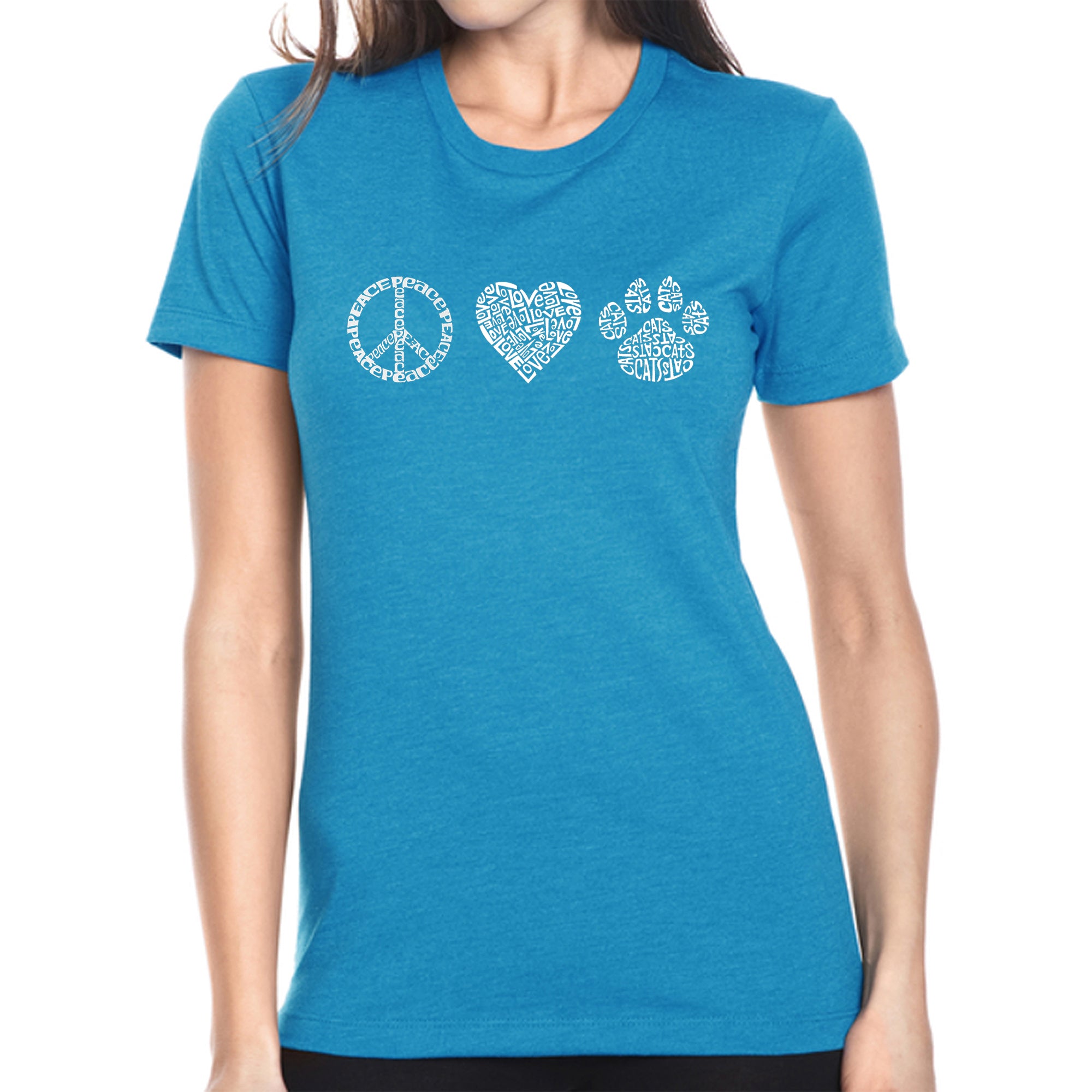 Ultimate Peace Love Cats - Women's Premium Fit Word Art T-Shirt