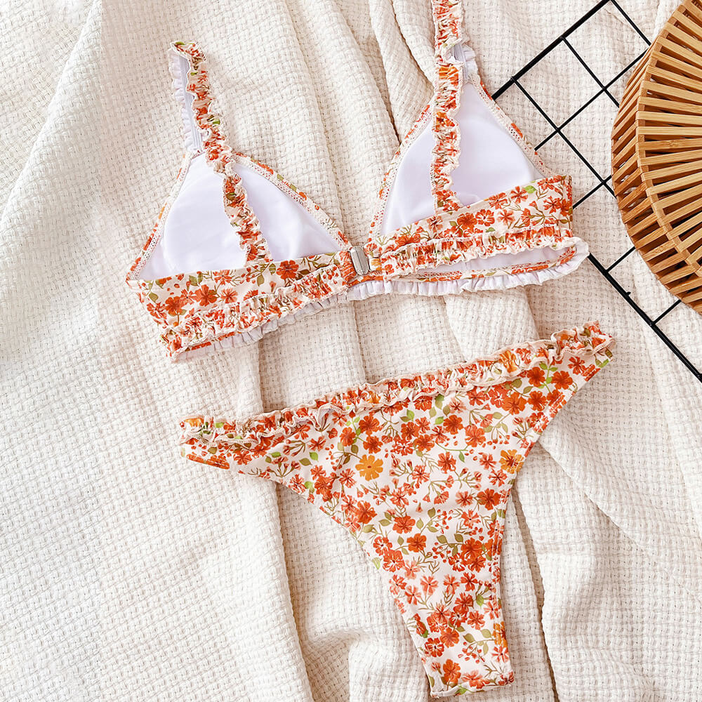 Premium Vibrant Floral Print Brazilian Bikini Set