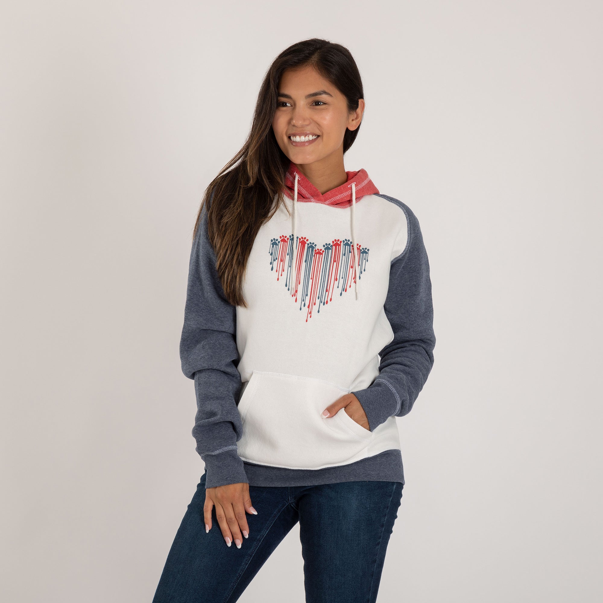 Premium Patriotic Paw Raglan Hoodie - Ultimate Comfort & Style