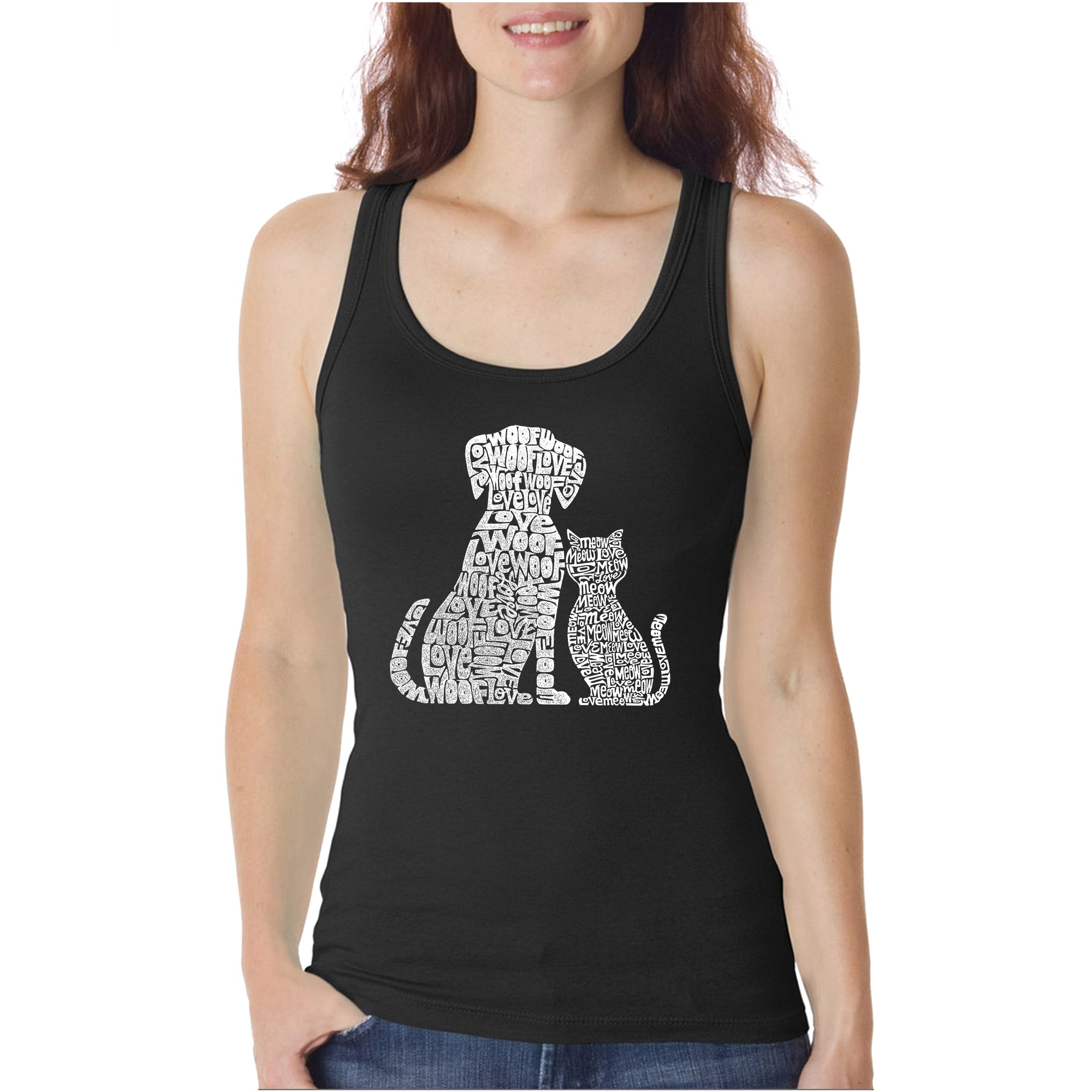 Premium Women's Word Art Tank Top - Dogs & Cats Lovers Edition