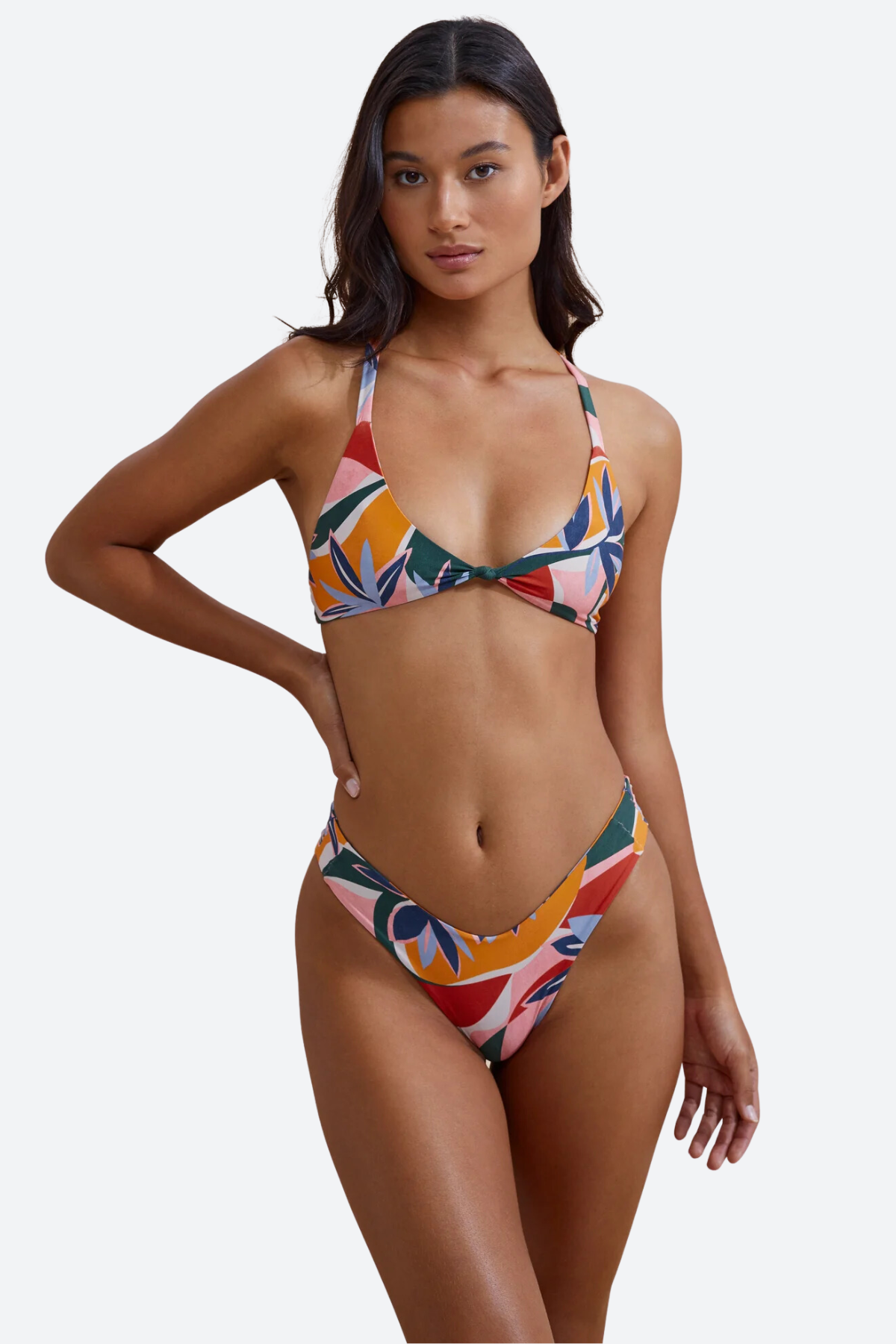 Premium Stone Fox Tucker Thong Bottom - Botanical Print