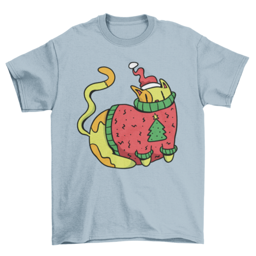 Premium Festive Cat Christmas T-Shirt