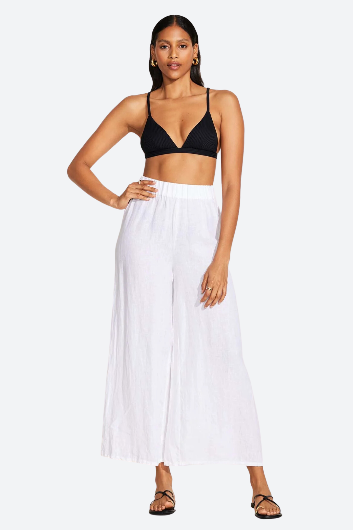 Premium Vitamin A Tallows Linen Wide Leg Pant in White - Ultimate Comfort & Style