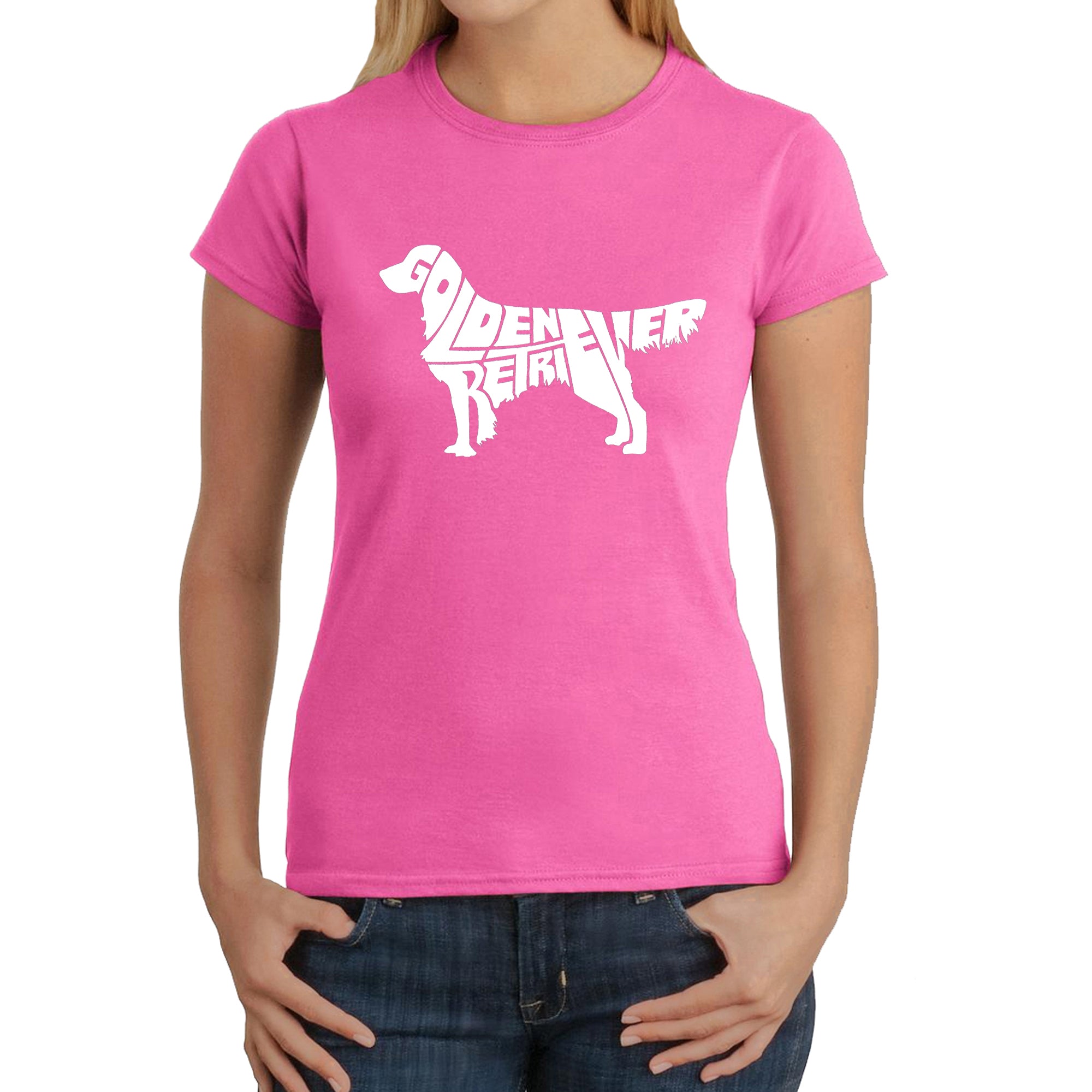 Premium Golden Retriever Word Art T-Shirt for Women - Ultimate Dog Lover's Tee