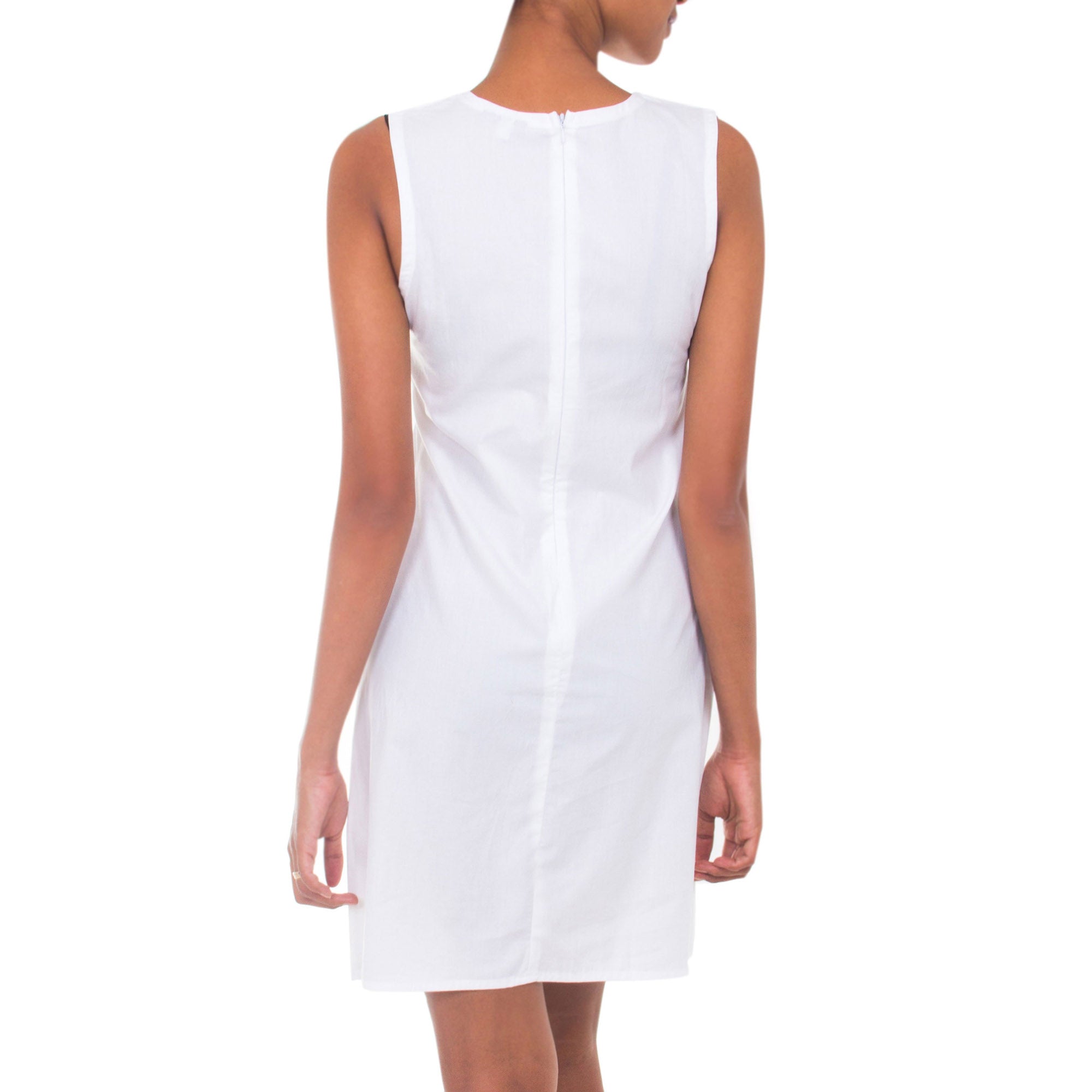 Premium Lily White Cotton Shift Dress - Timeless Elegance