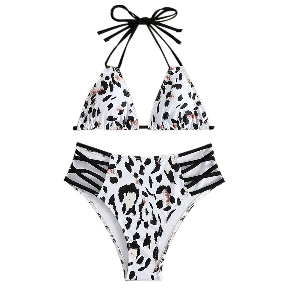 Ultimate Leopard Print Cutout Bikini Set - High Waist & Strappy Design